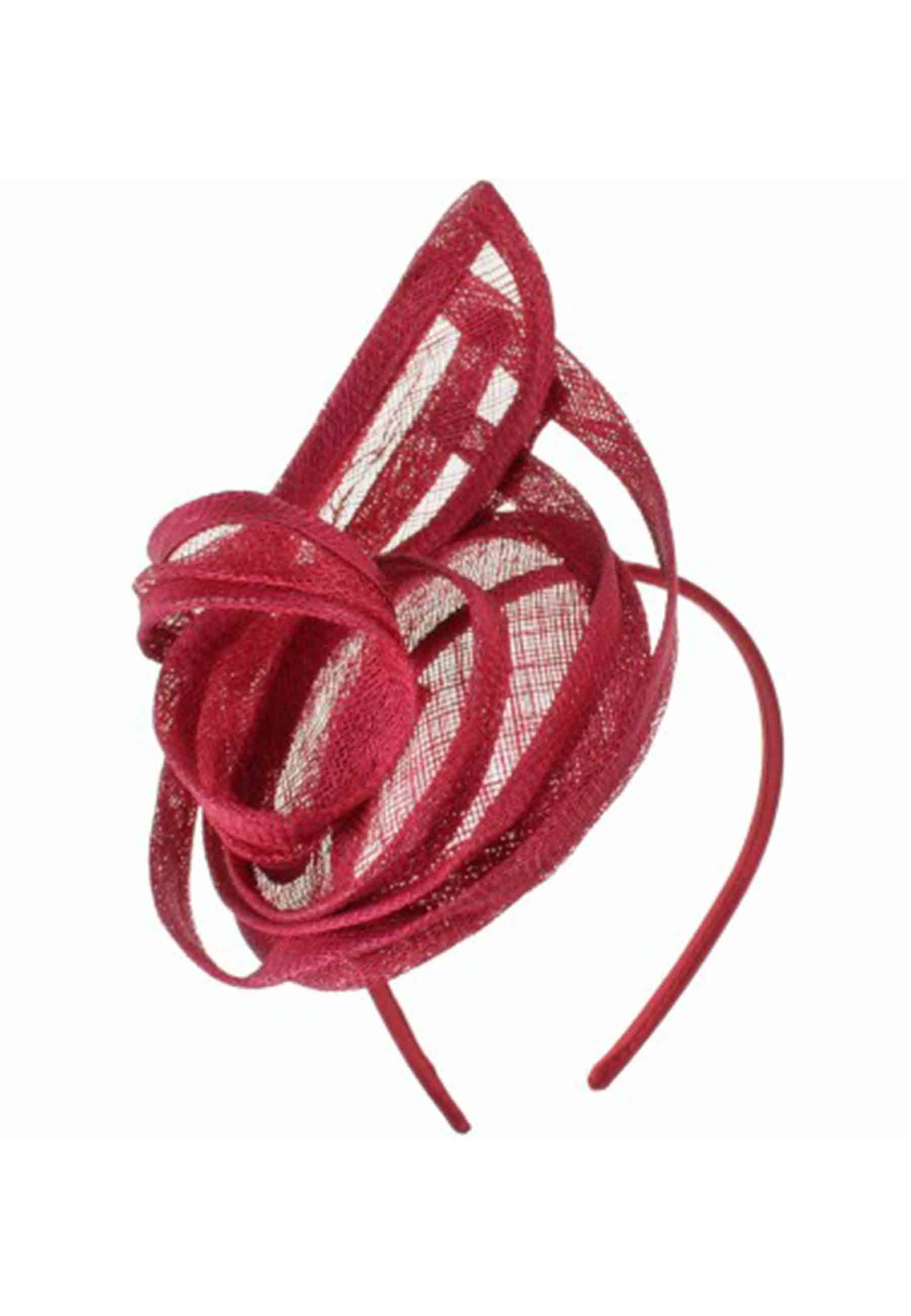 Women's red sinamay straw headband