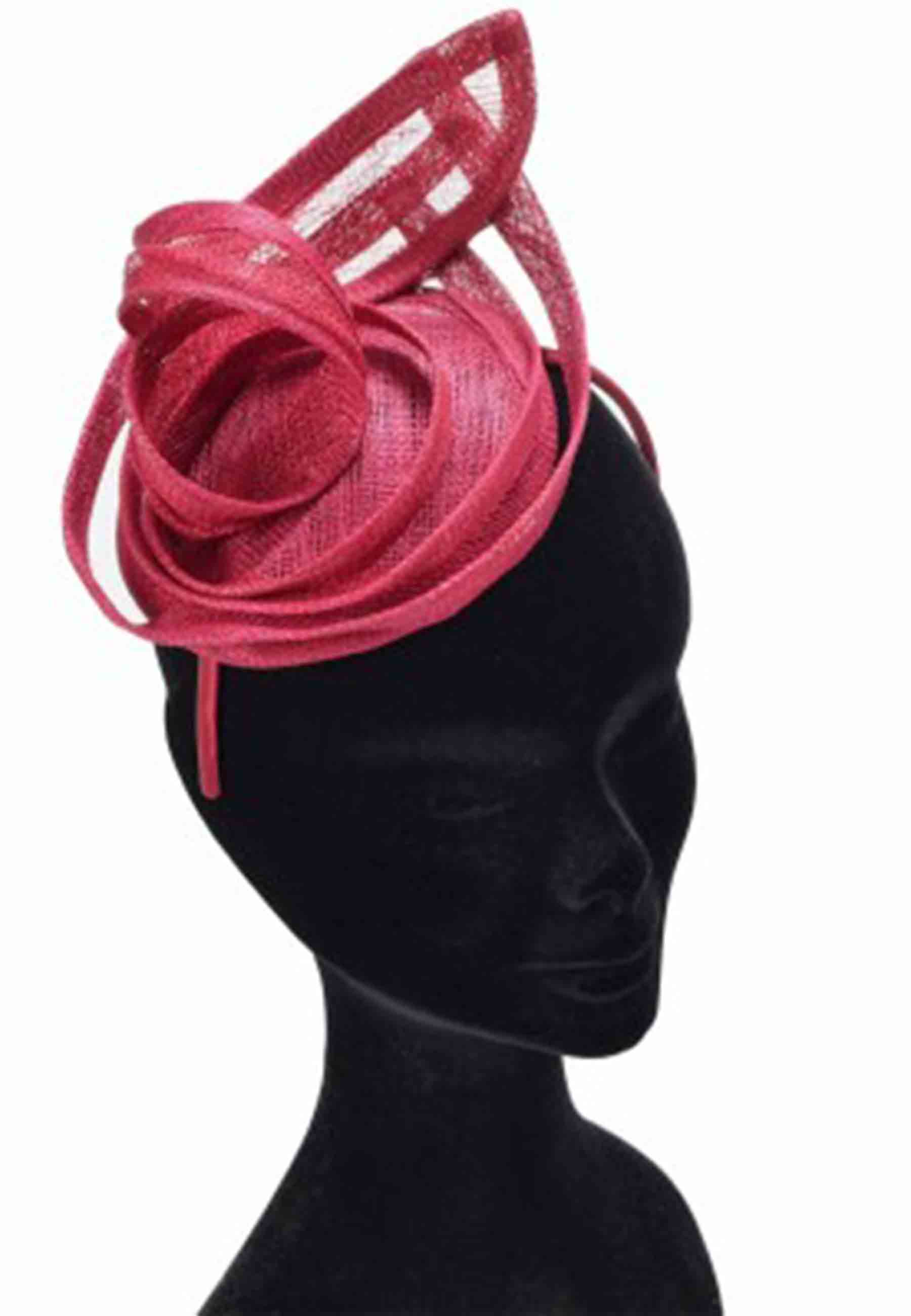 Women's red sinamay straw headband