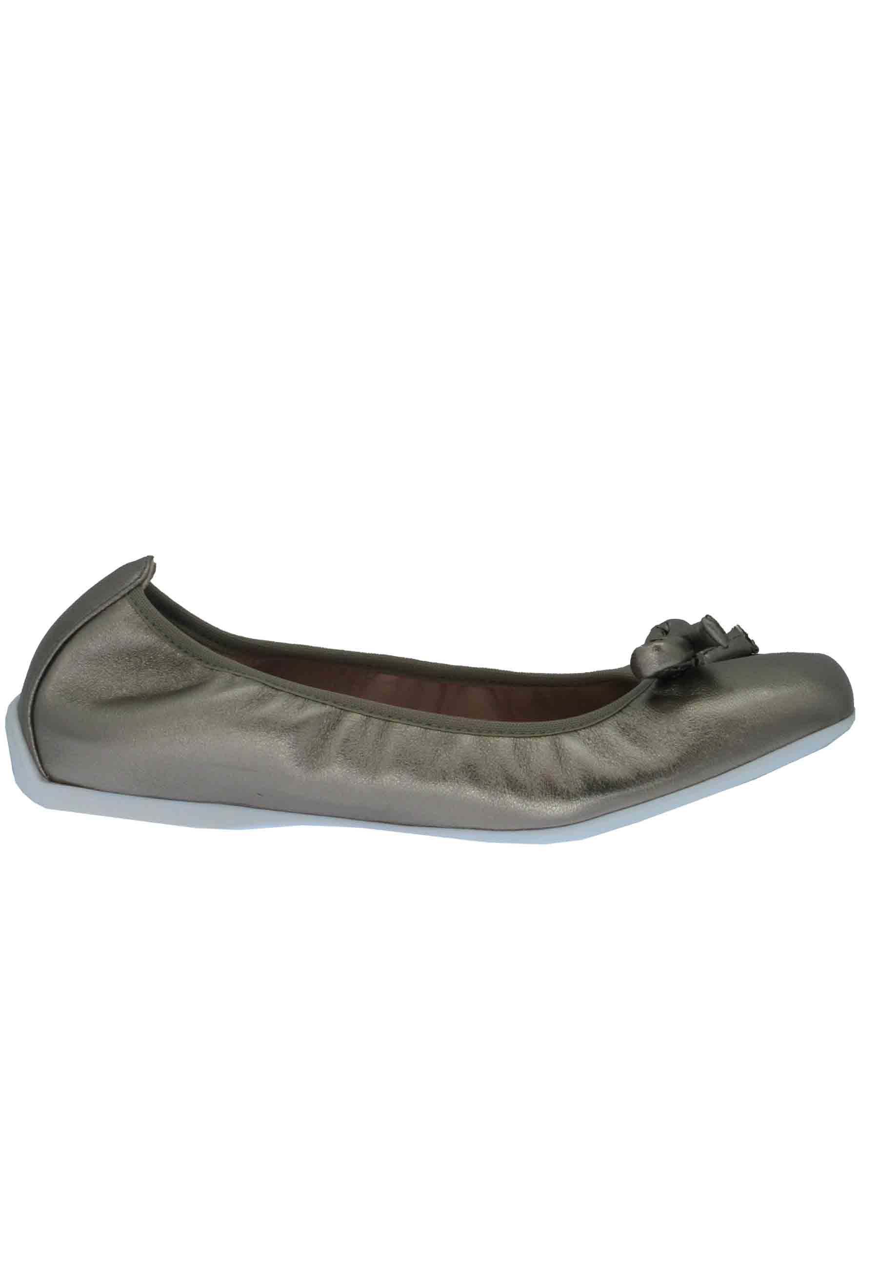 Aleda women's ballet flats in bronze leather and low rubber sole