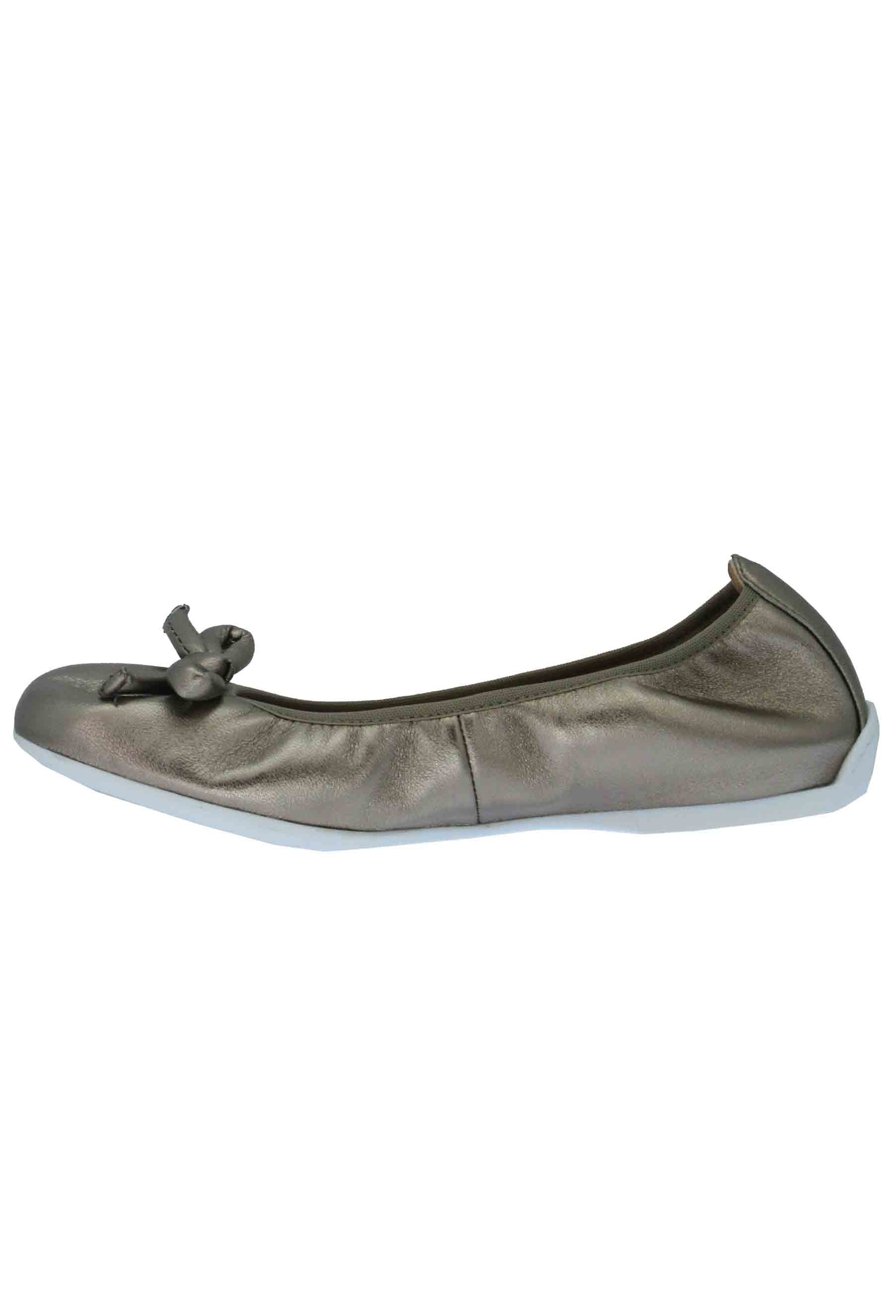 Aleda women's ballet flats in bronze leather and low rubber sole