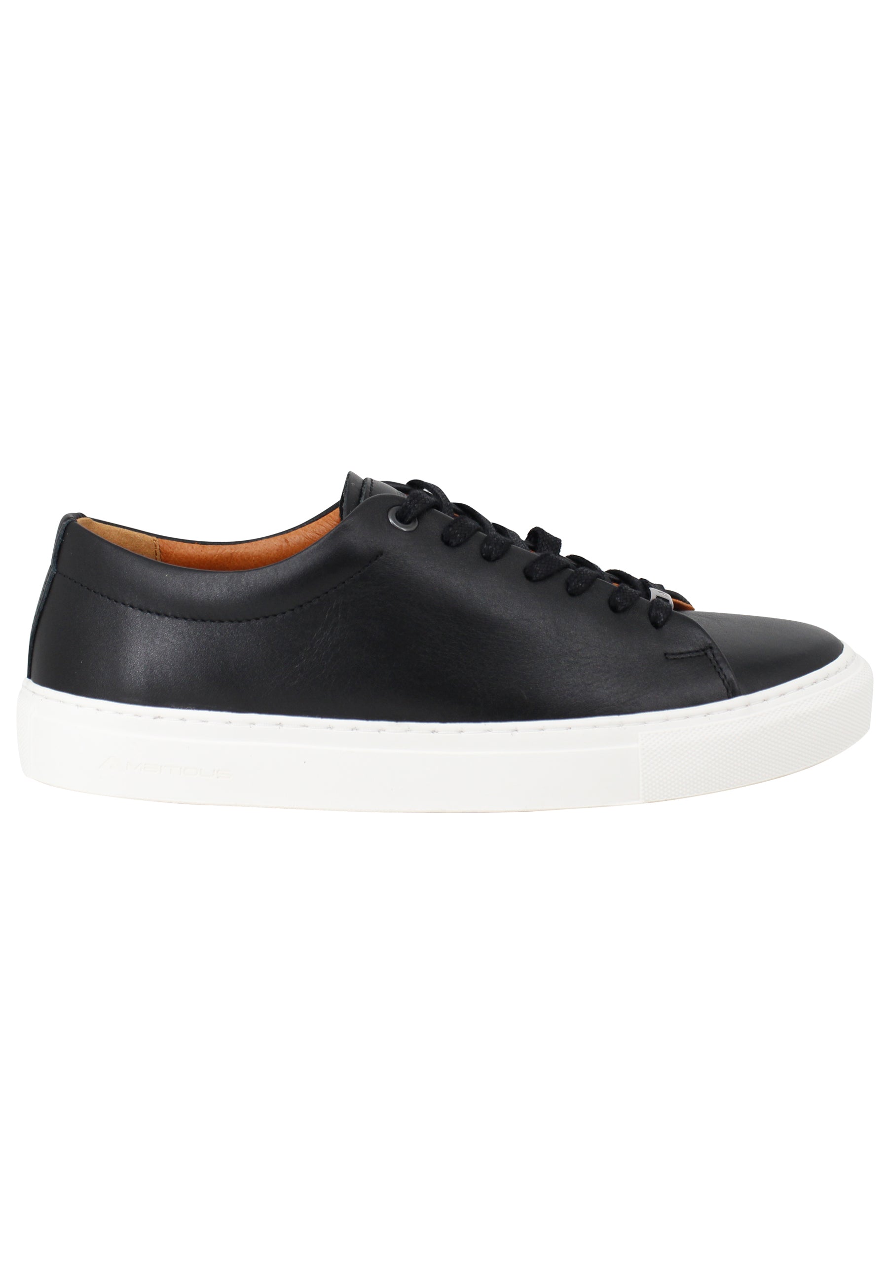 Sneakers uomo Martin in pelle nera con suola in gomma