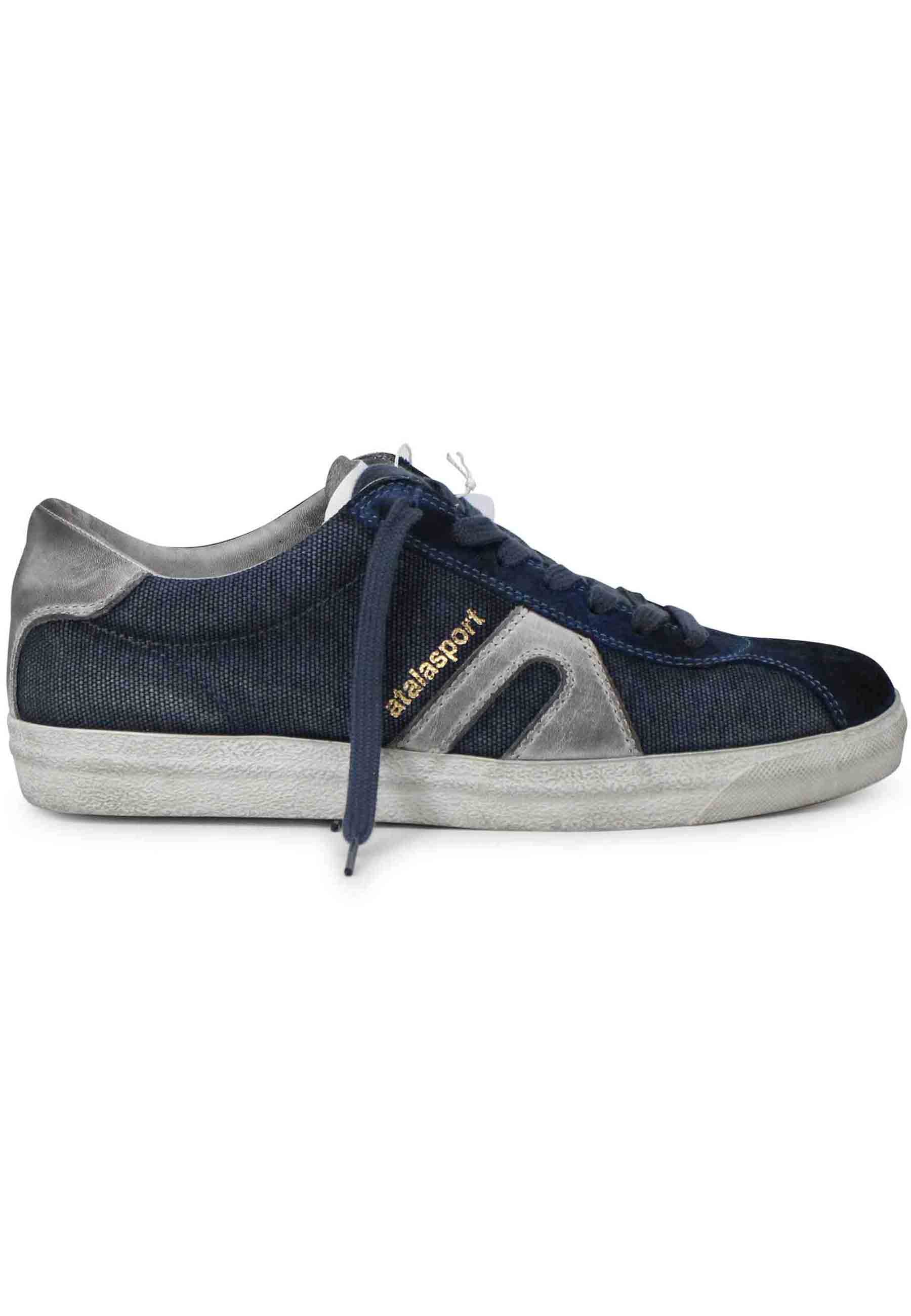 Sneakers uomo in canvas vintage blu