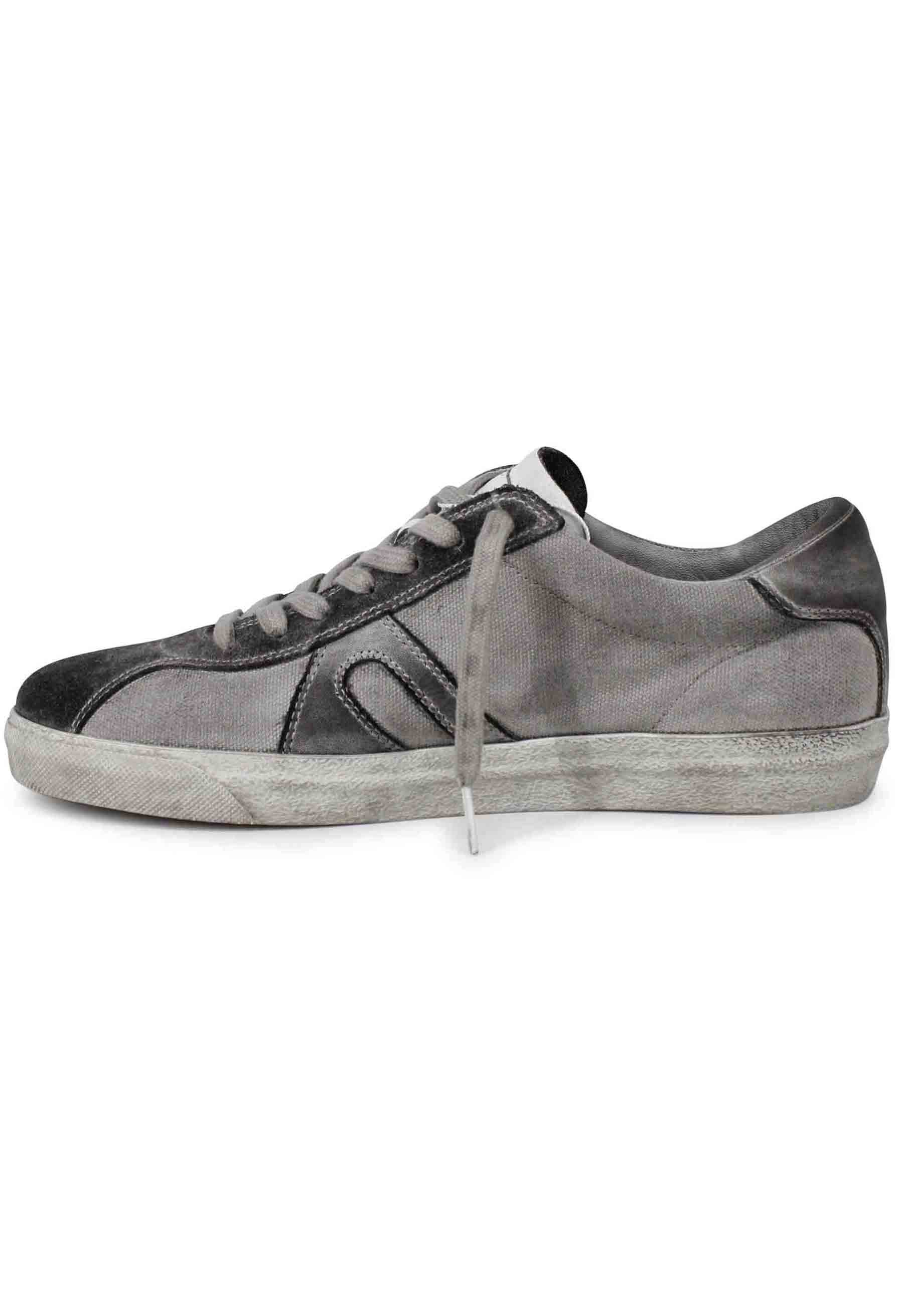Sneakers uomo in canvas vintage grigio