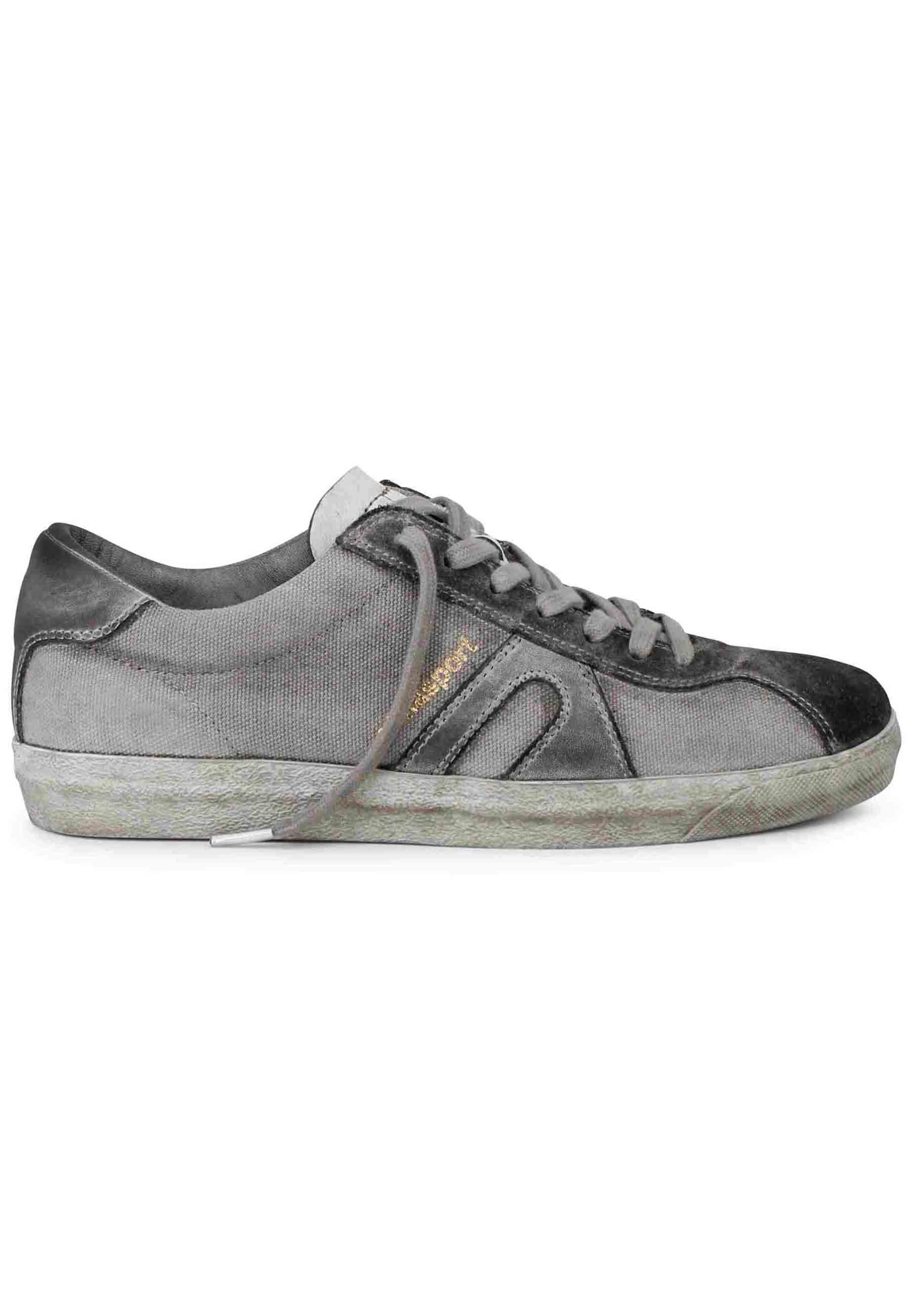 Sneakers uomo in canvas vintage grigio