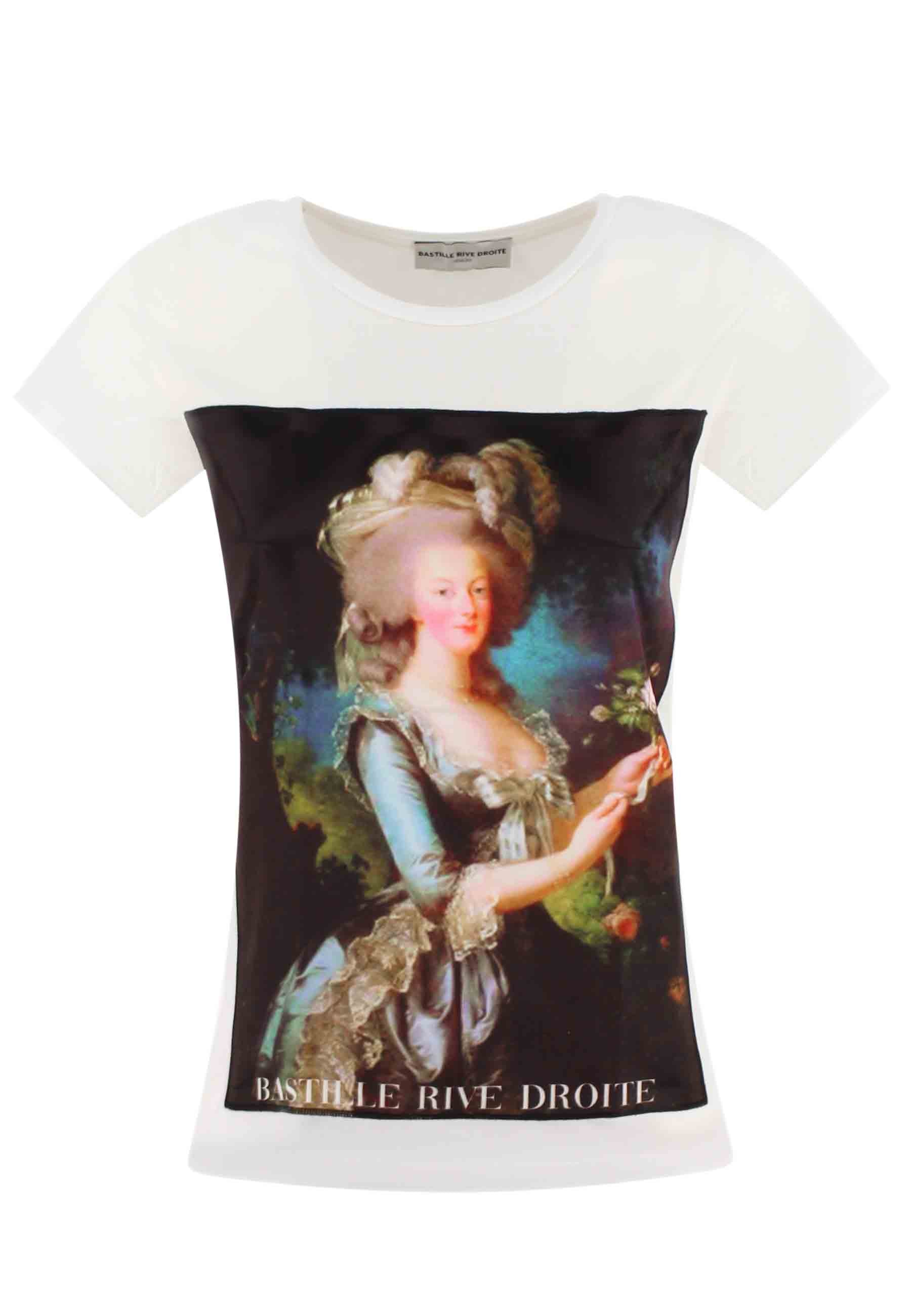 Icons women's t-shirt in white cotton with silk print