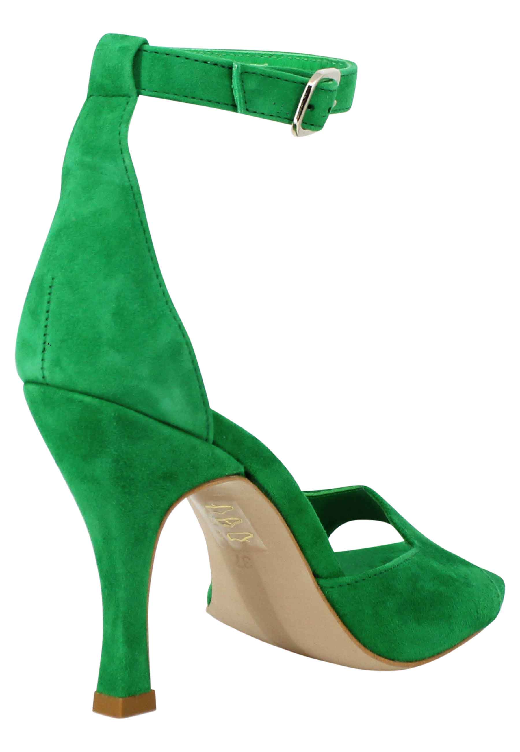 Sandali donna Soly Lea in camoscio verde con cinturino alla caviglia BF1701X 026 Bruno Premi 