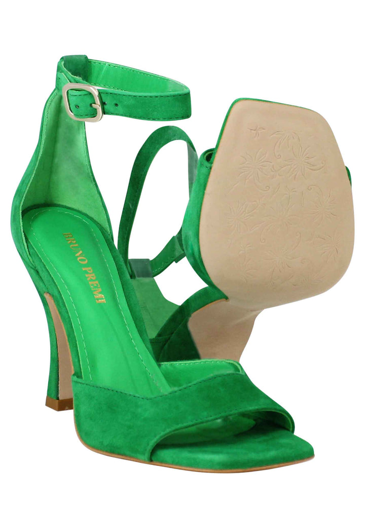 Sandali donna Soly Lea in camoscio verde con cinturino alla caviglia BF1701X 026 Bruno Premi 
