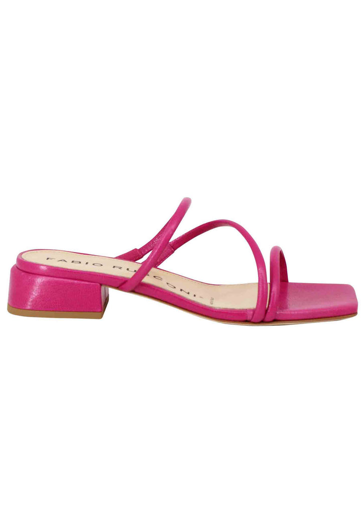 Sandali donna in pelle fuxia con tacco basso e punta quadra S-5693 050 Fabio Rusconi 