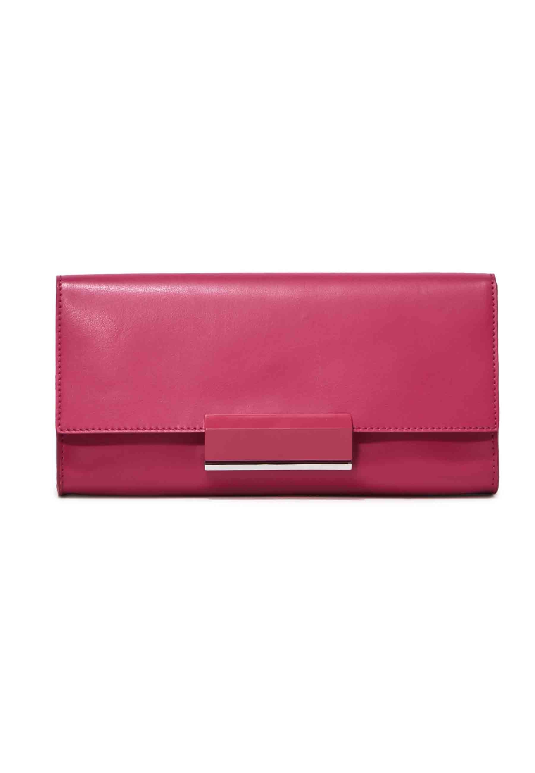 Spatarella Borsa donna pochette rigida Lily in pelle rosso chiaro con tracolla