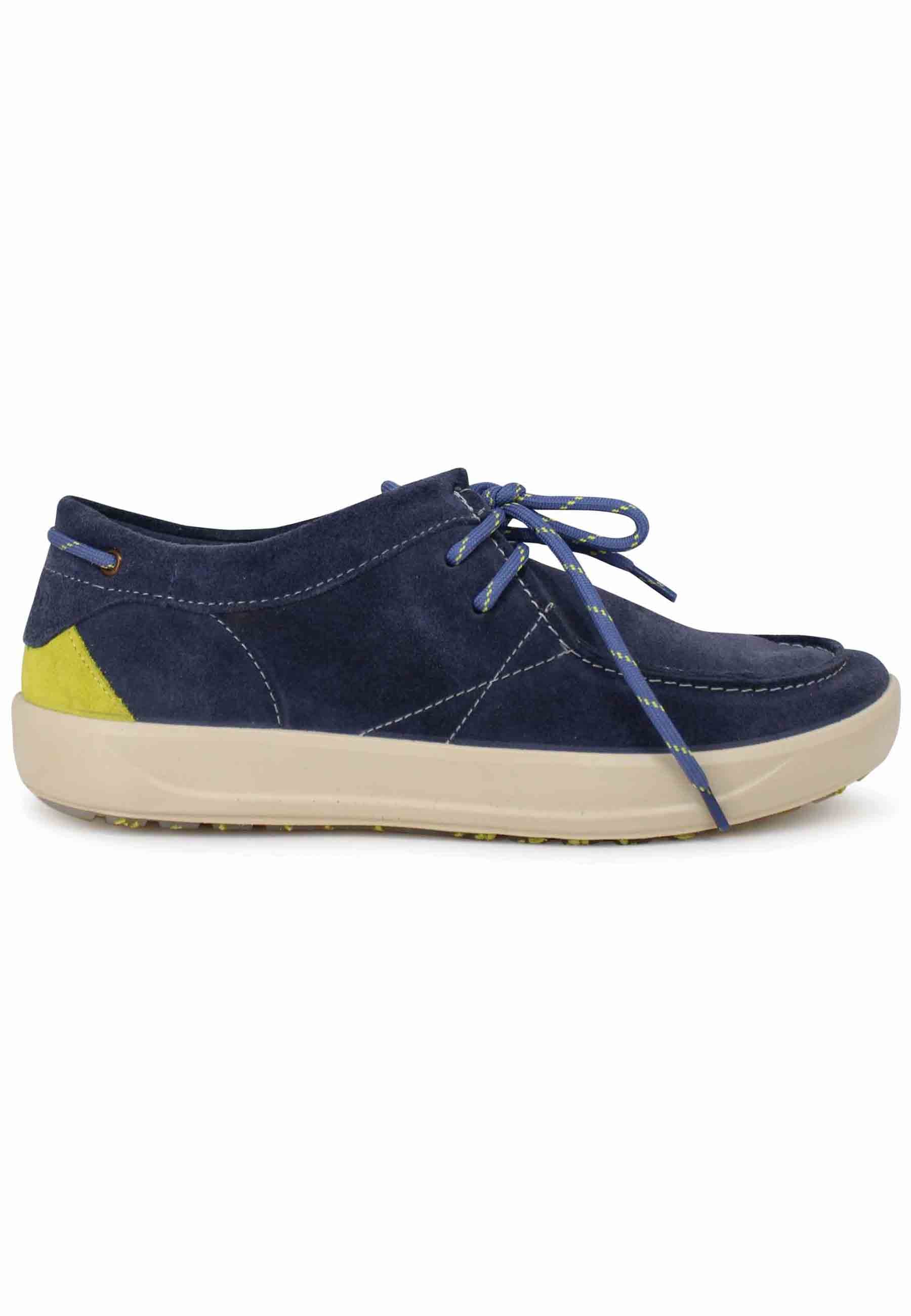 Chaussures à lacets pour hommes Bob Cat en daim bleu avec semelle en caoutchouc