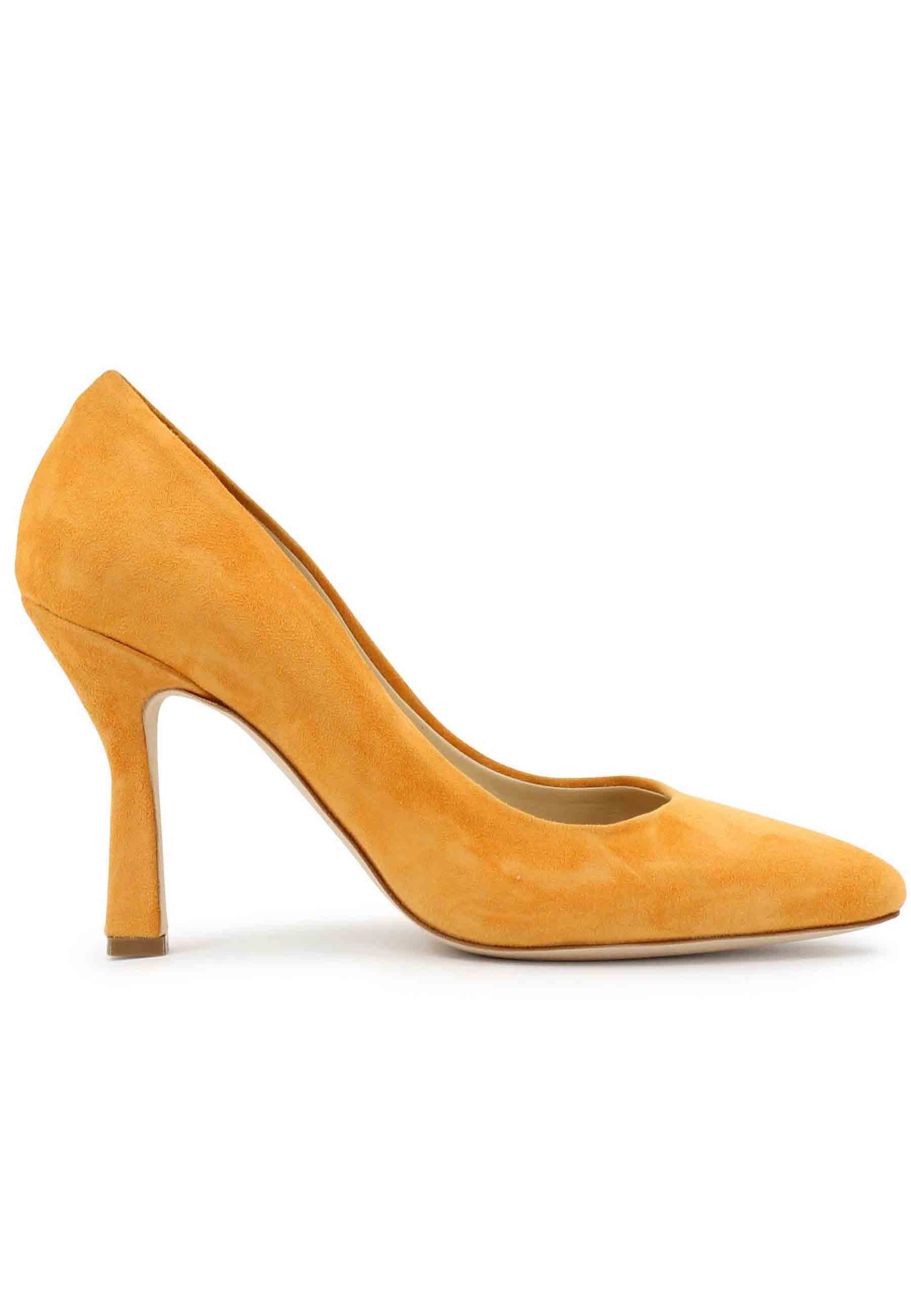 DE1002/RT women's pumps in orange suede with high heel