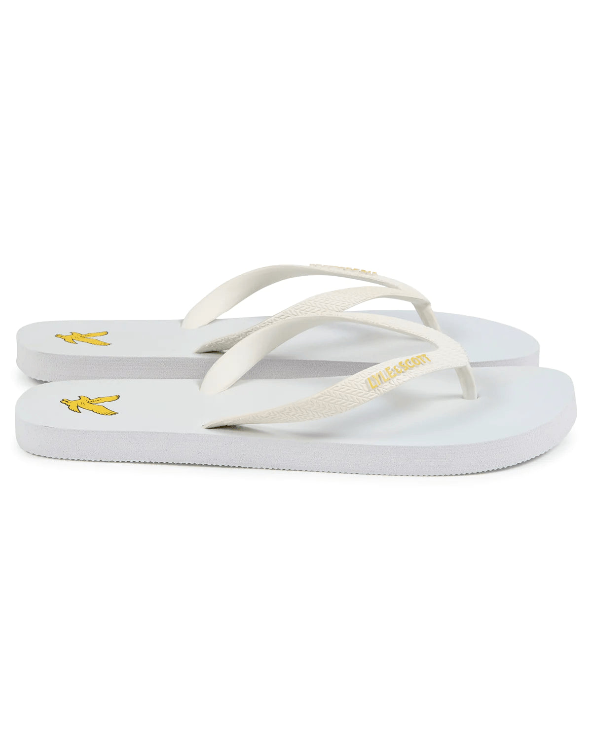 Men's white rubber flip-flop sandals