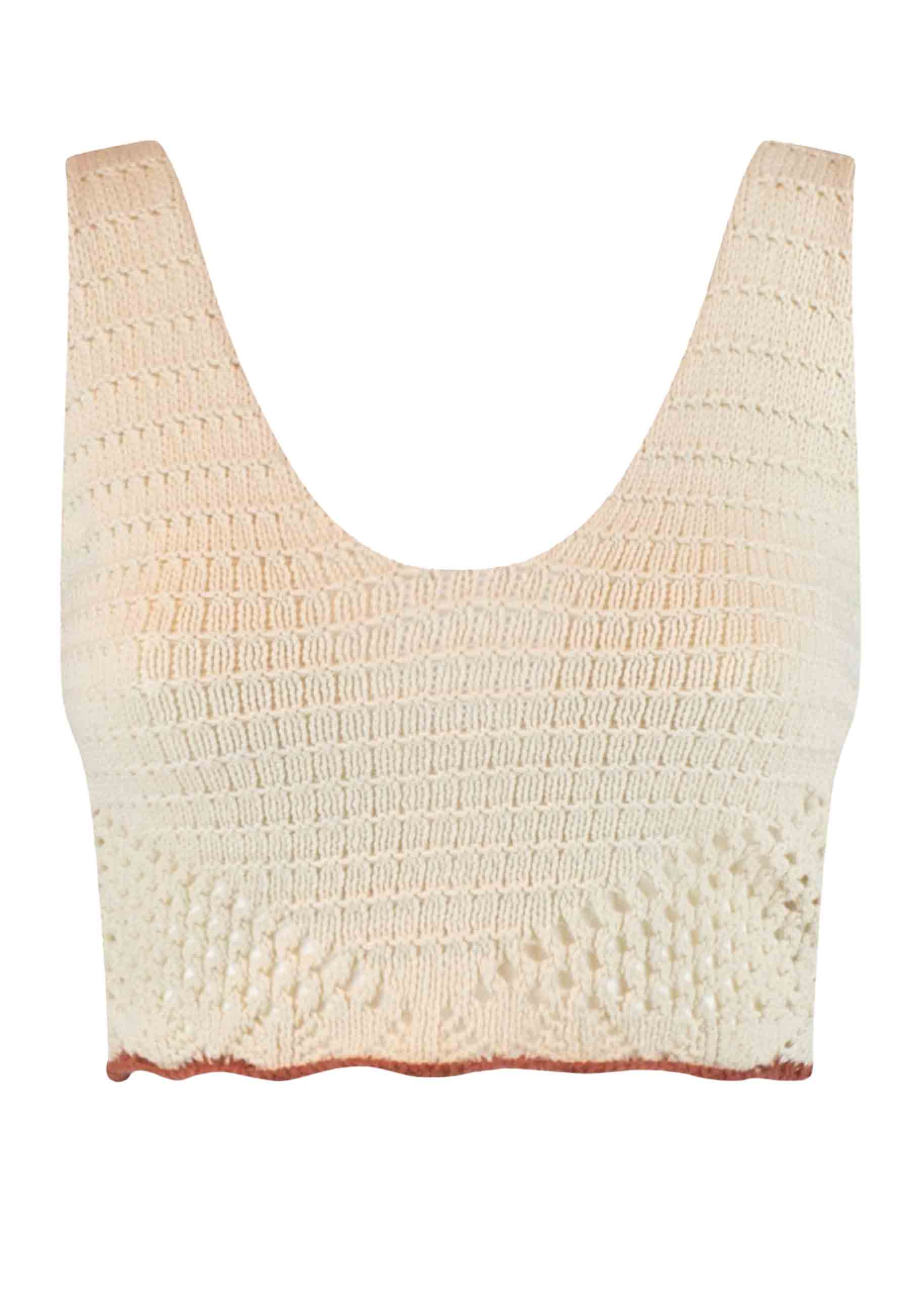 Débardeur femme Crop Elastic en coton stretch blanc