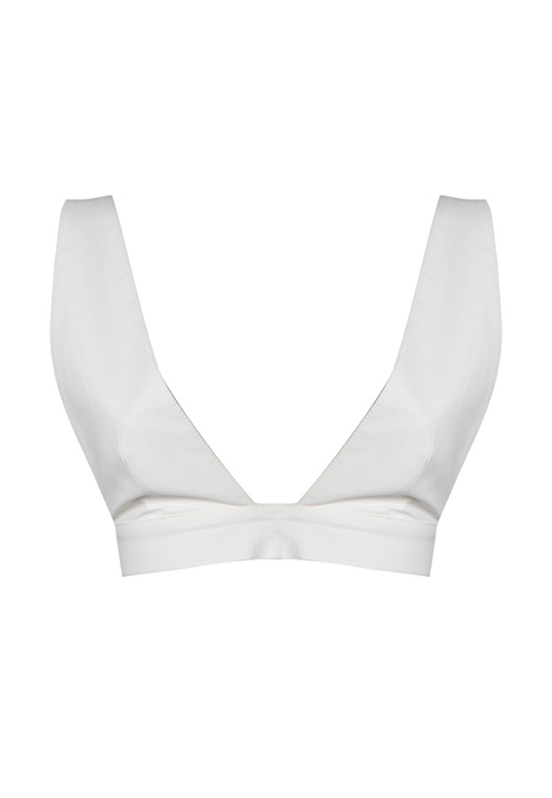 Spatarella Crop top donna in misto cotone bianca con bottoncini posteriori