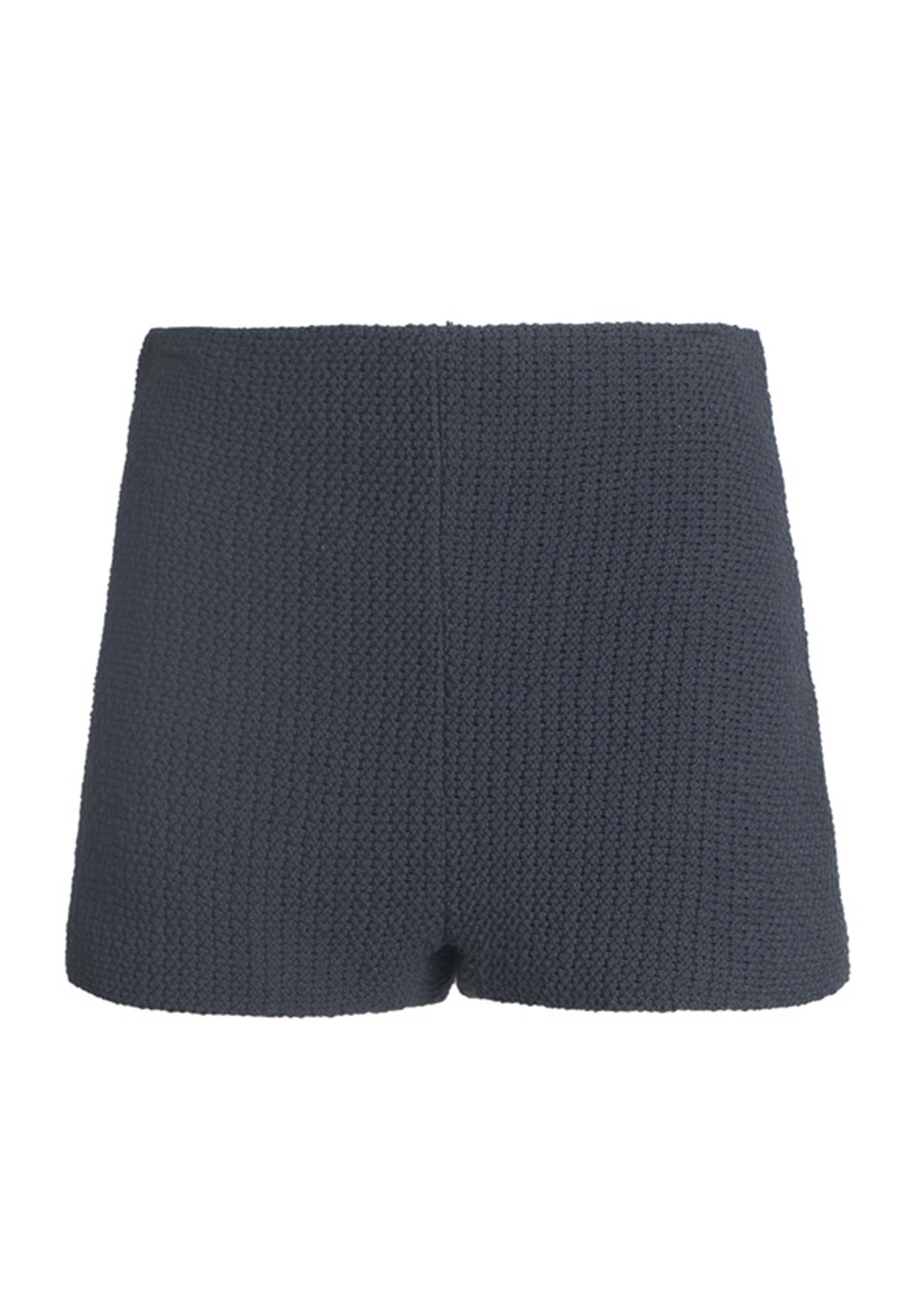 Shorts donna a culotte in tessuto elasticizzato grigio
