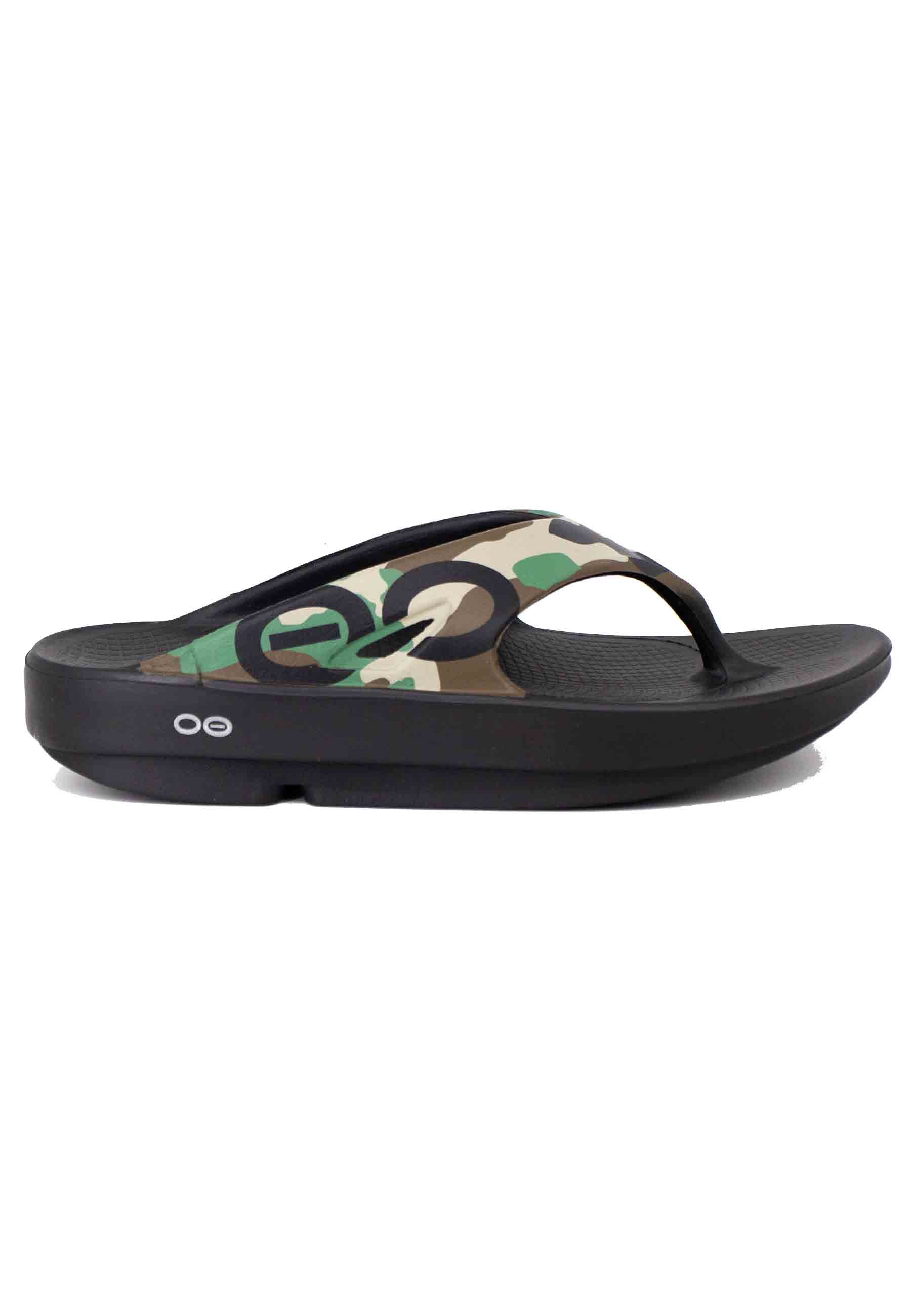 Men's flip-flop sandals in soft foam with camouflage print