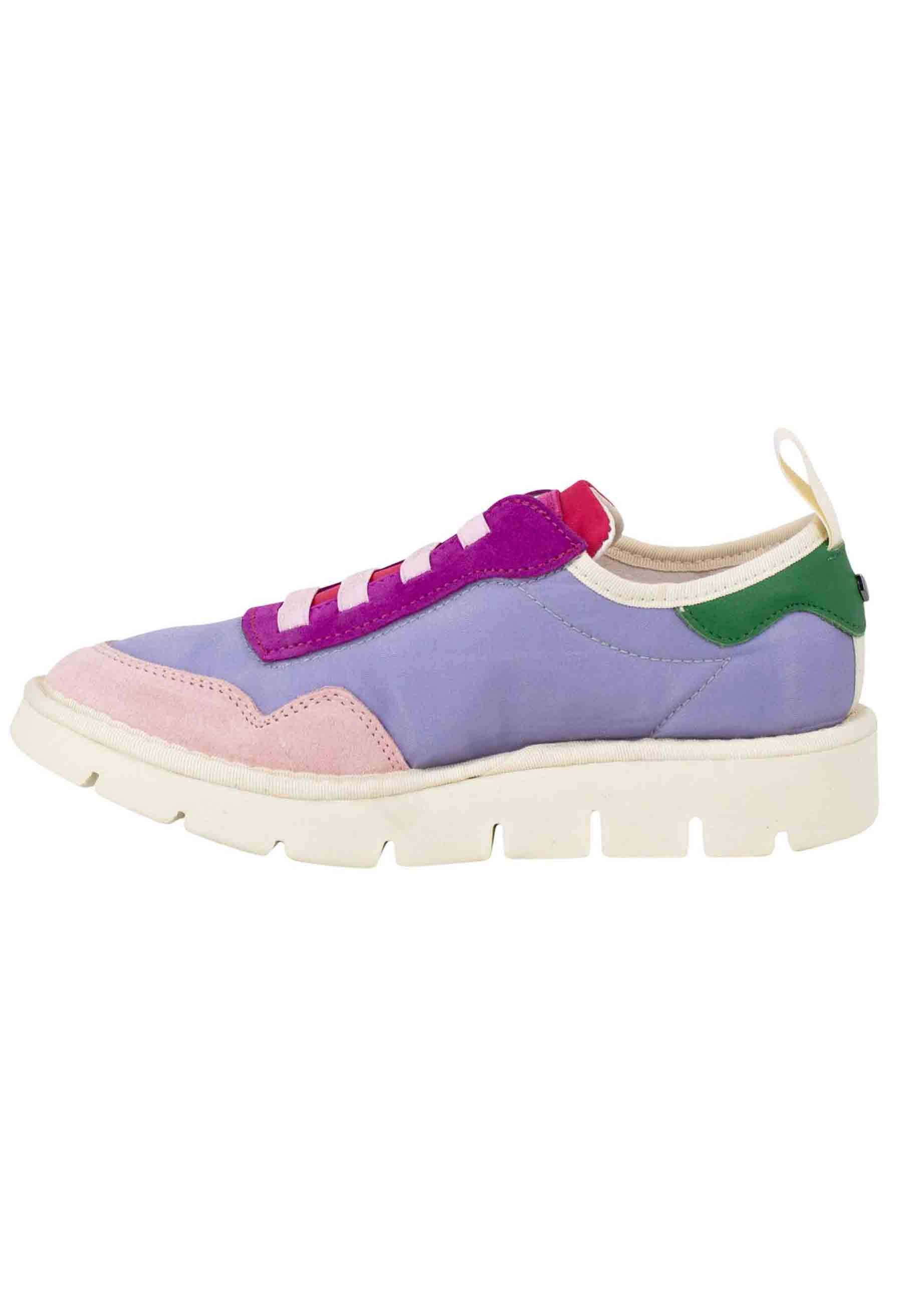 Sneakers donna in tessuto lilla multicolor 00203012