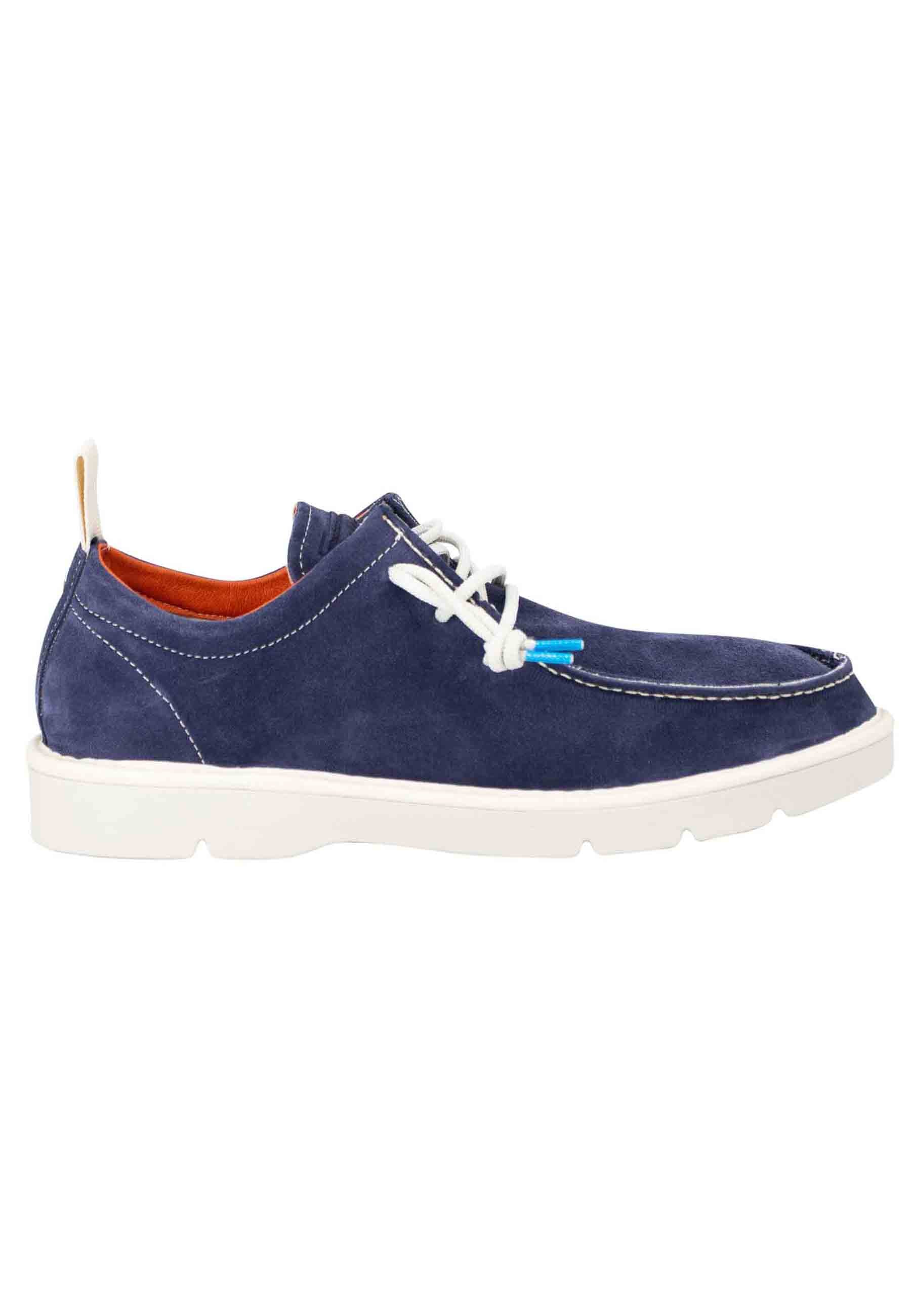 Chaussures à lacets homme Wally en daim bleu 0002T008
