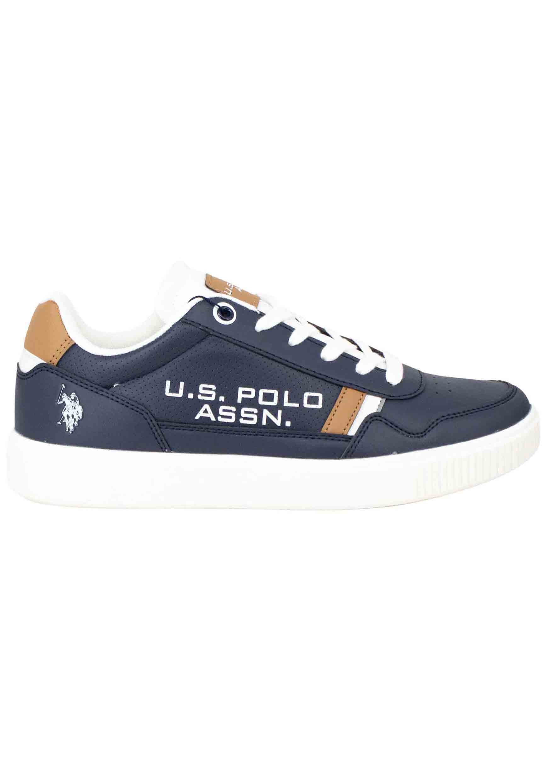 Spatarella Sneakers uomo in eco pelle e tessuto blu