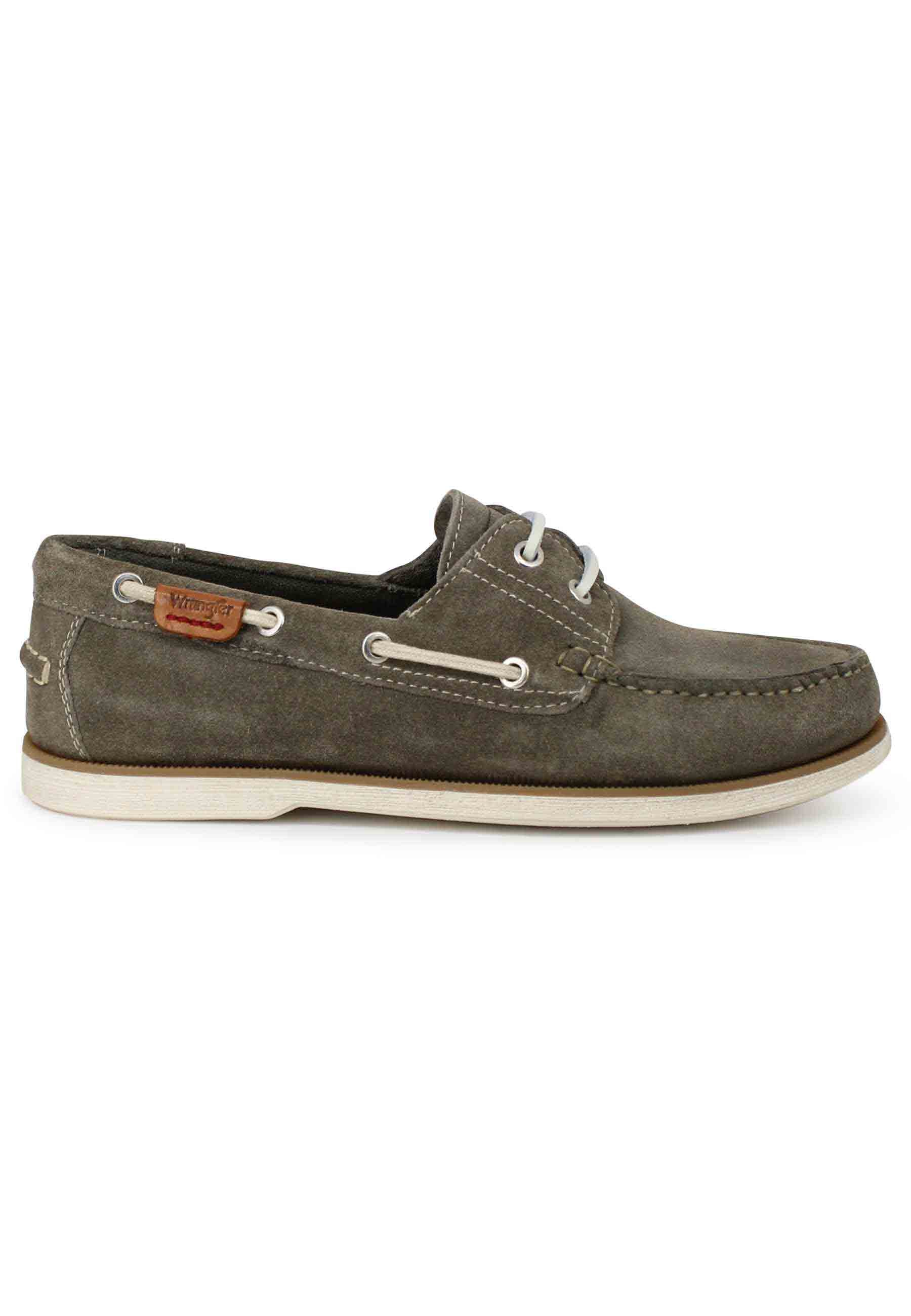 Baltic men's lace-ups in mud suede with leather laces and rubber sole