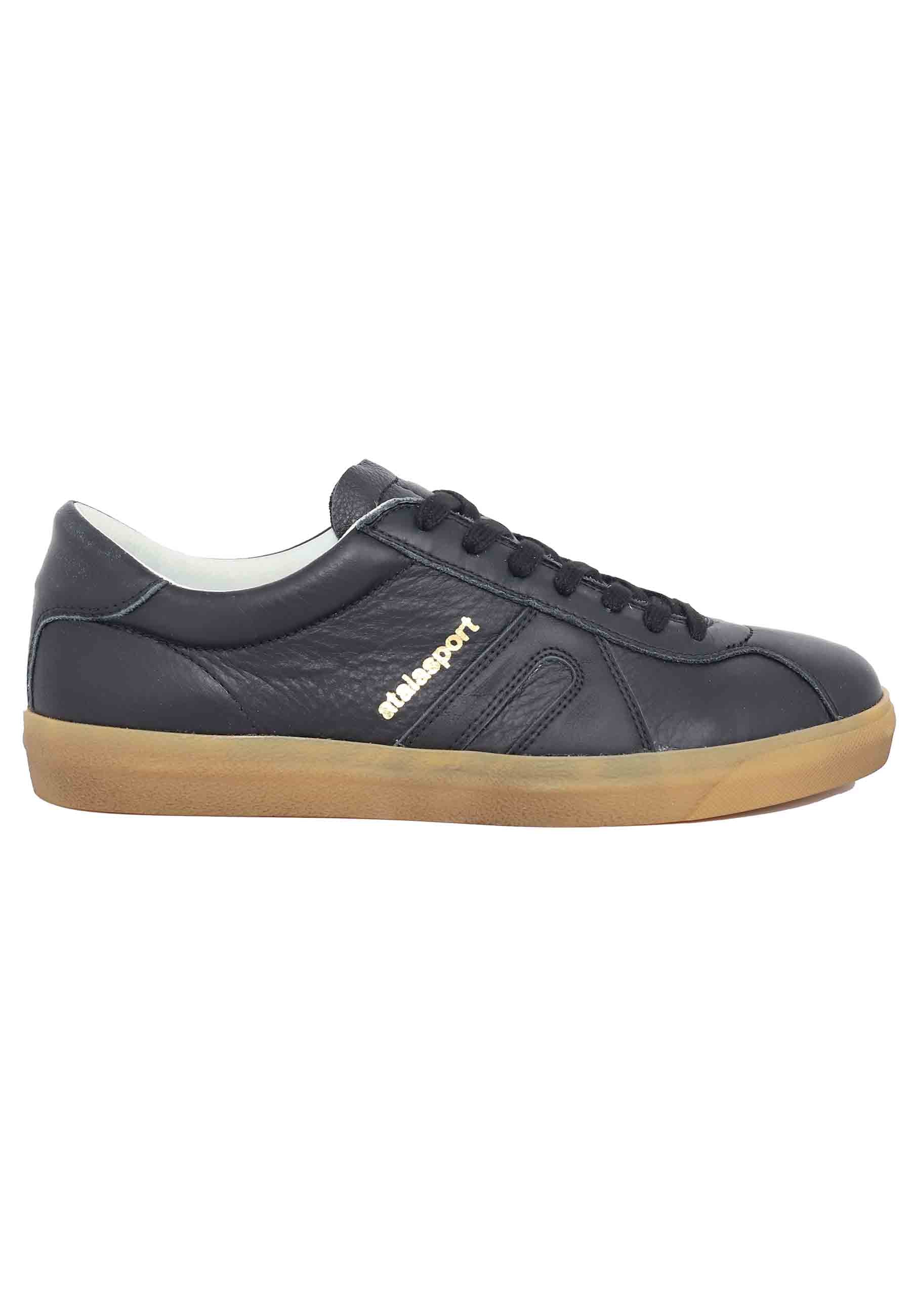 Sneakers uomo in pelle nera