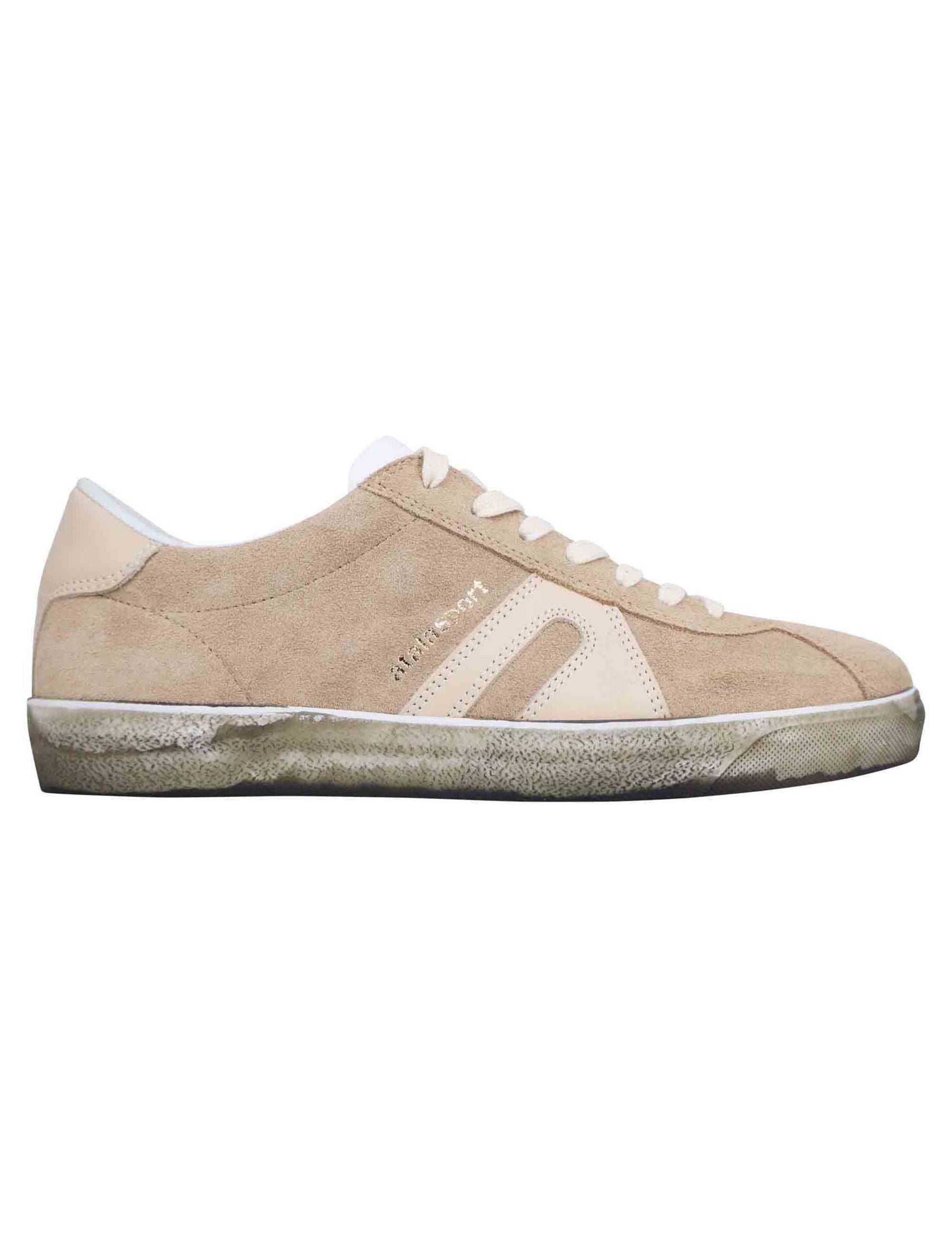 Sneakers uomo in camoscio beige