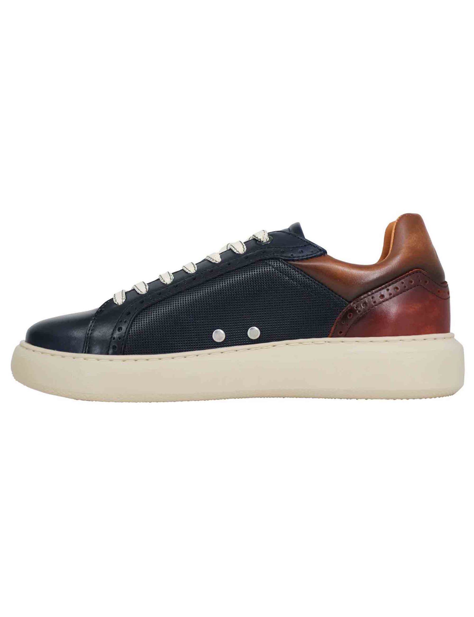 Eclipse men's sneakers in blue leather