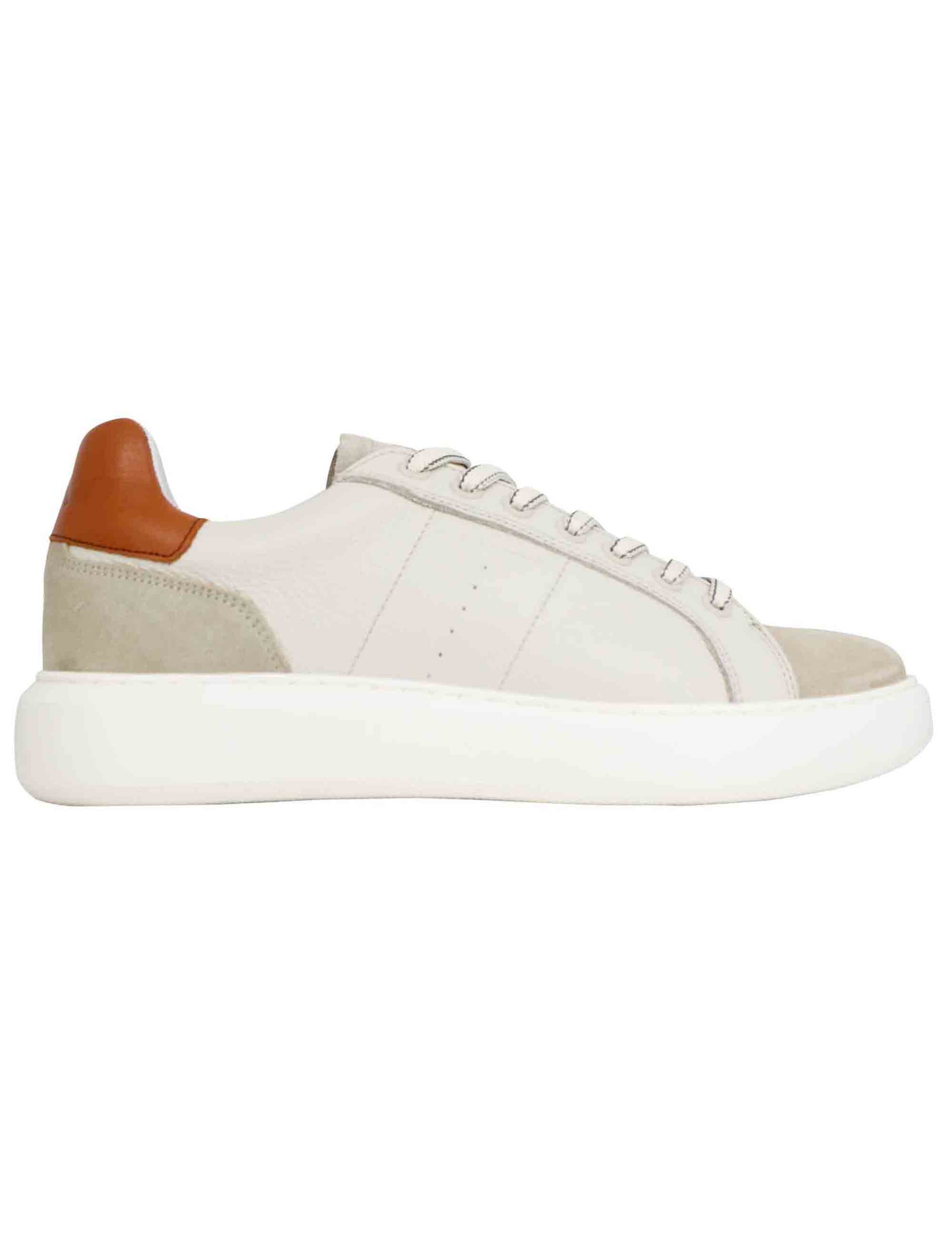 Eclipse men's sneakers in beige leather