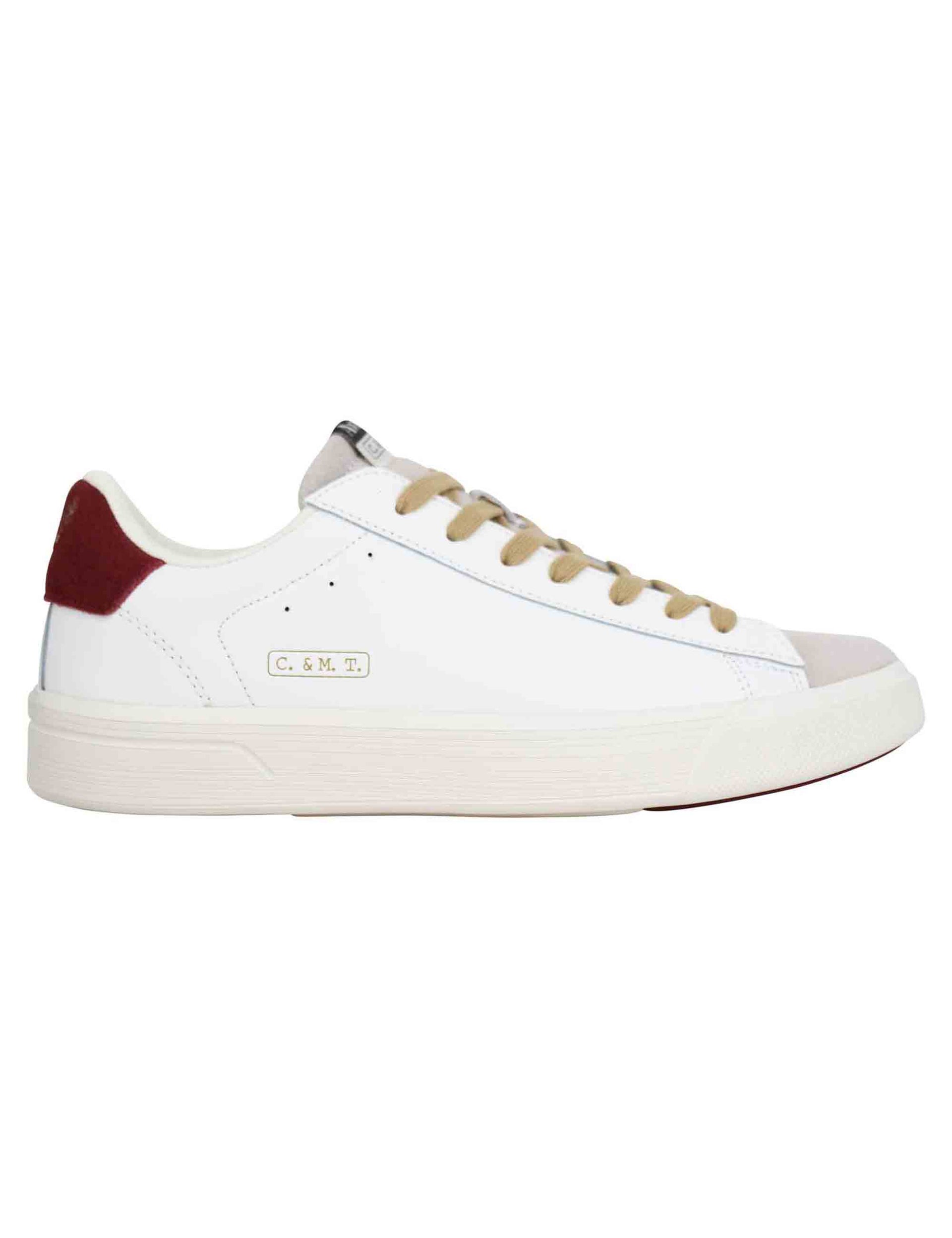 Mikel men's sneakers in white vegan leather with vintage sole