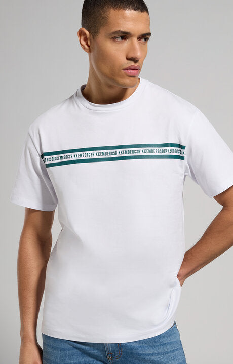 T-shirt uomo girocollo in jersey bianco pbmt0073-1000
