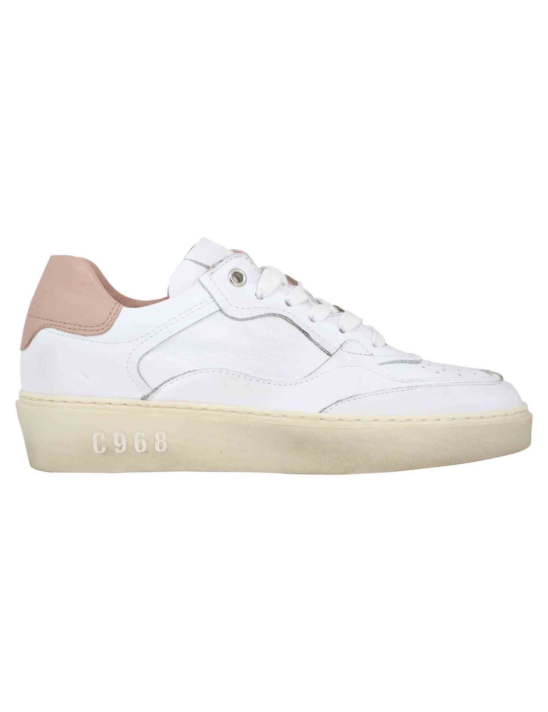 Women's white leather sneakers