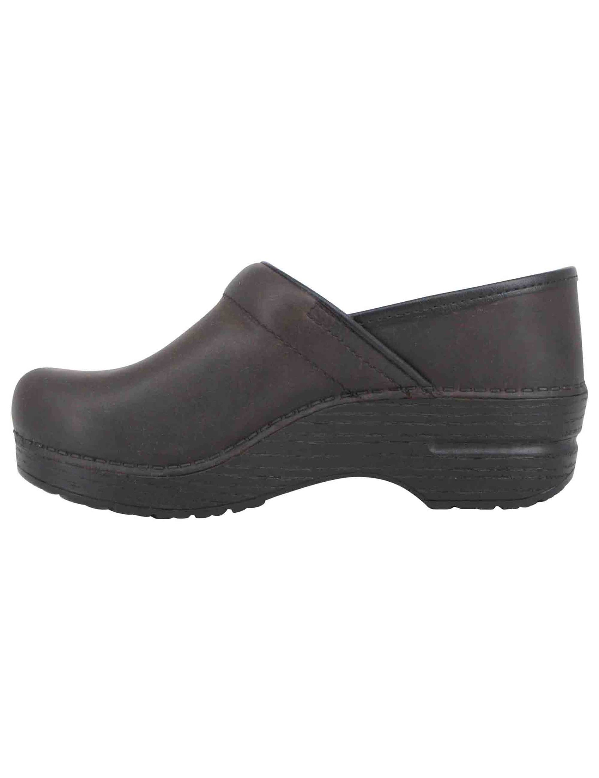 Professional women's clogs in dark brown leather