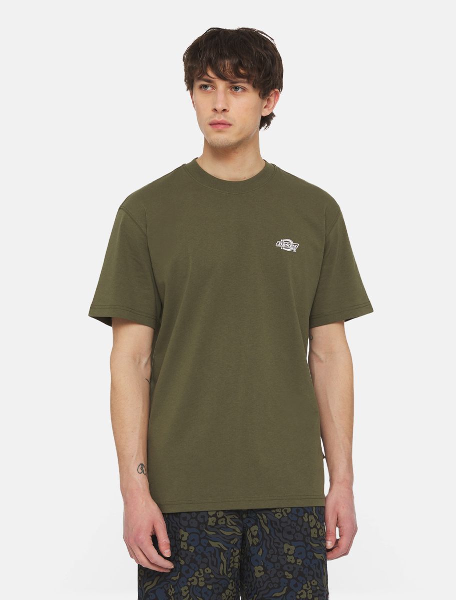 T-shirt uomo in jersey di cotone verde