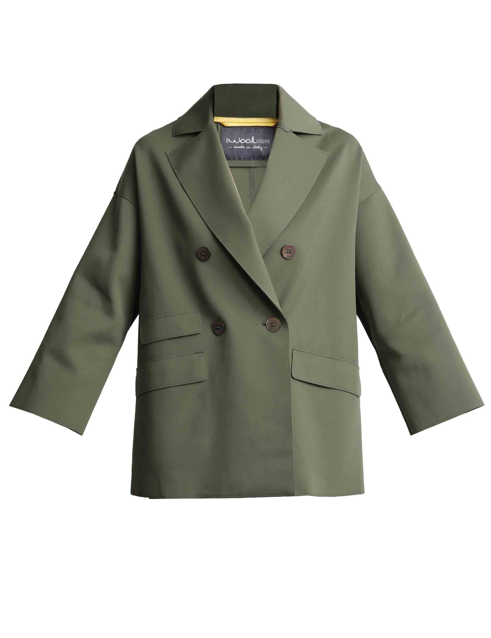 Sole women's double-breasted jackets in green fabric with long sleeves