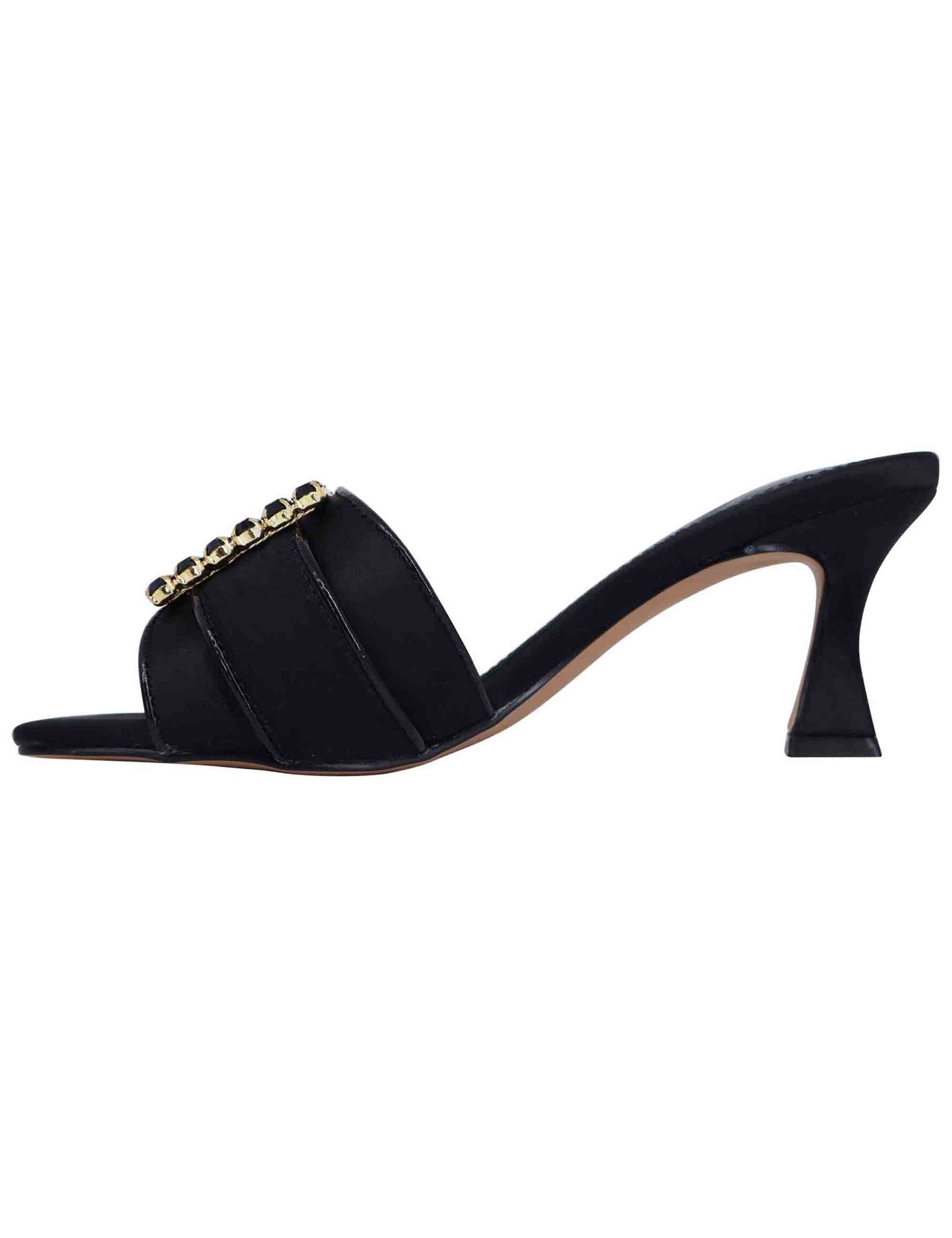 Sandali donna in tessuto nero con morsetto e tacco in tinta S4700186415H LUCIA 186 Exe 