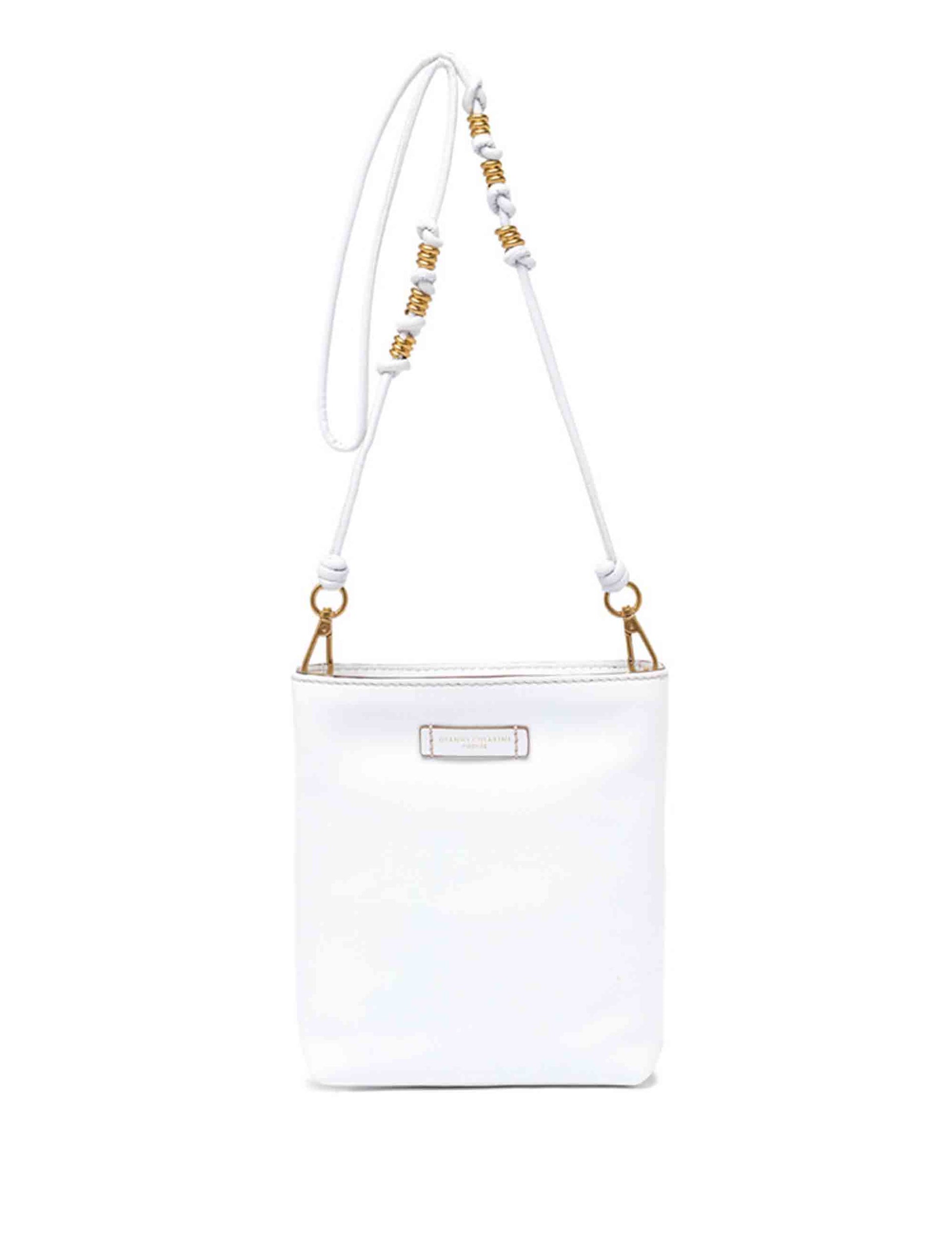 Camilla women's shoulder bags in white leather