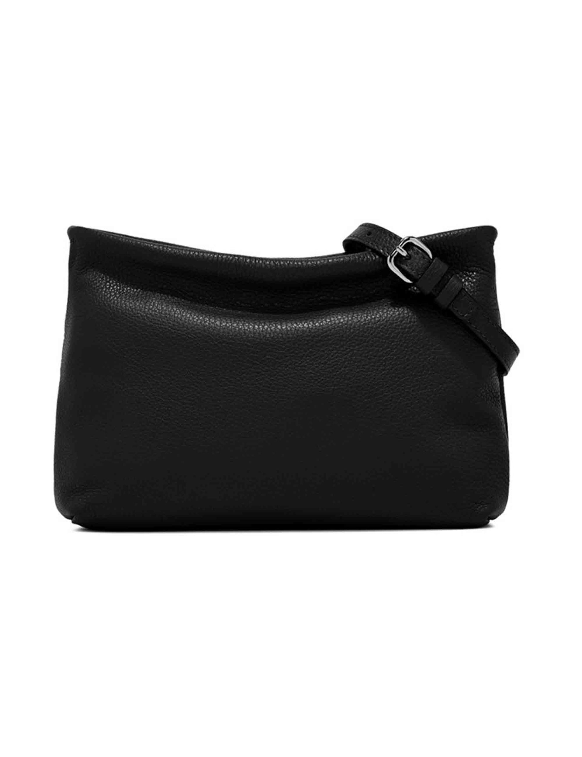Brenda women's shoulder bags in black leather with removable shoulder strap