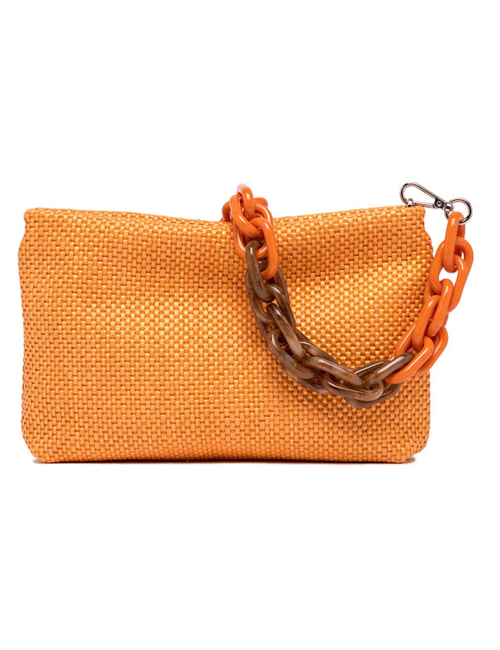 Brenda women's shoulder bags in orange fabric with removable shoulder strap