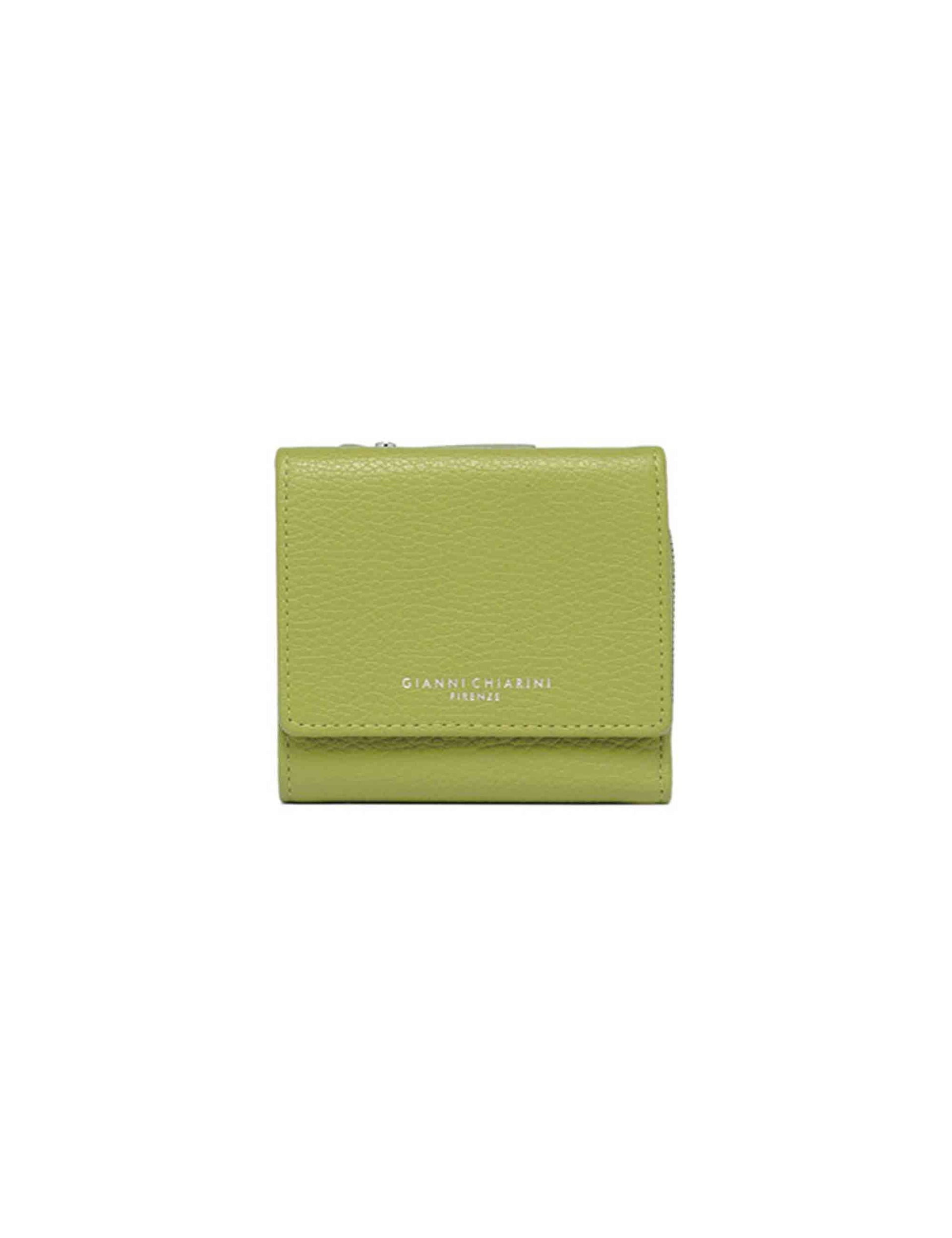 Women's green leather wallet