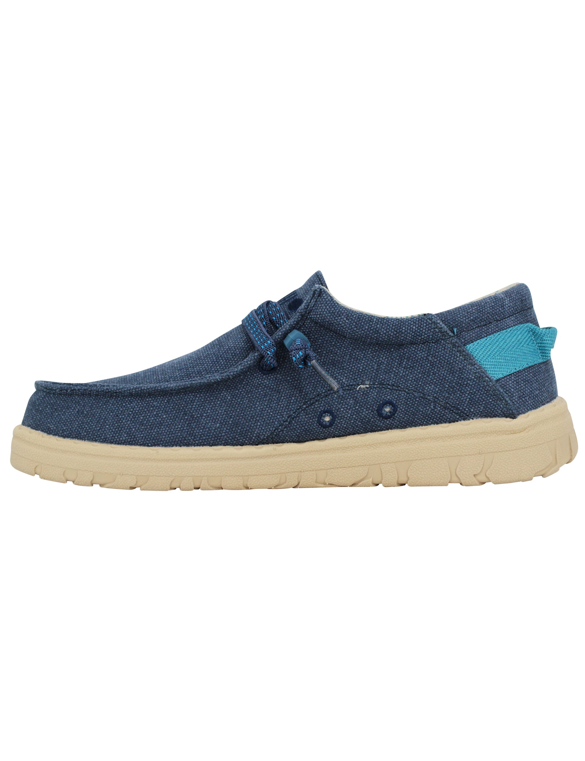 Samoa Wallabee men's lace-ups in blue fabric with extra light sole