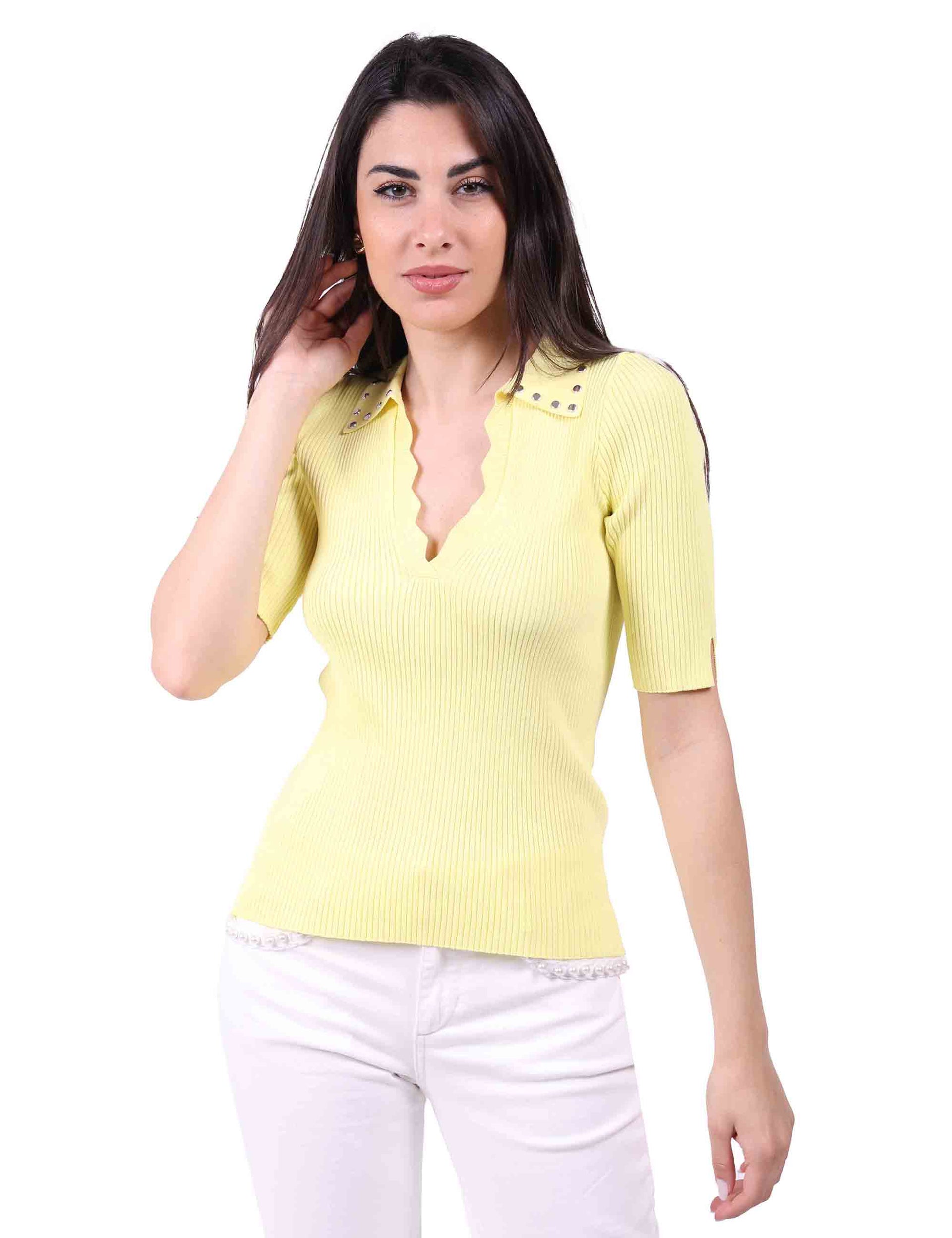 Polo donna in maglia di misto viscosa