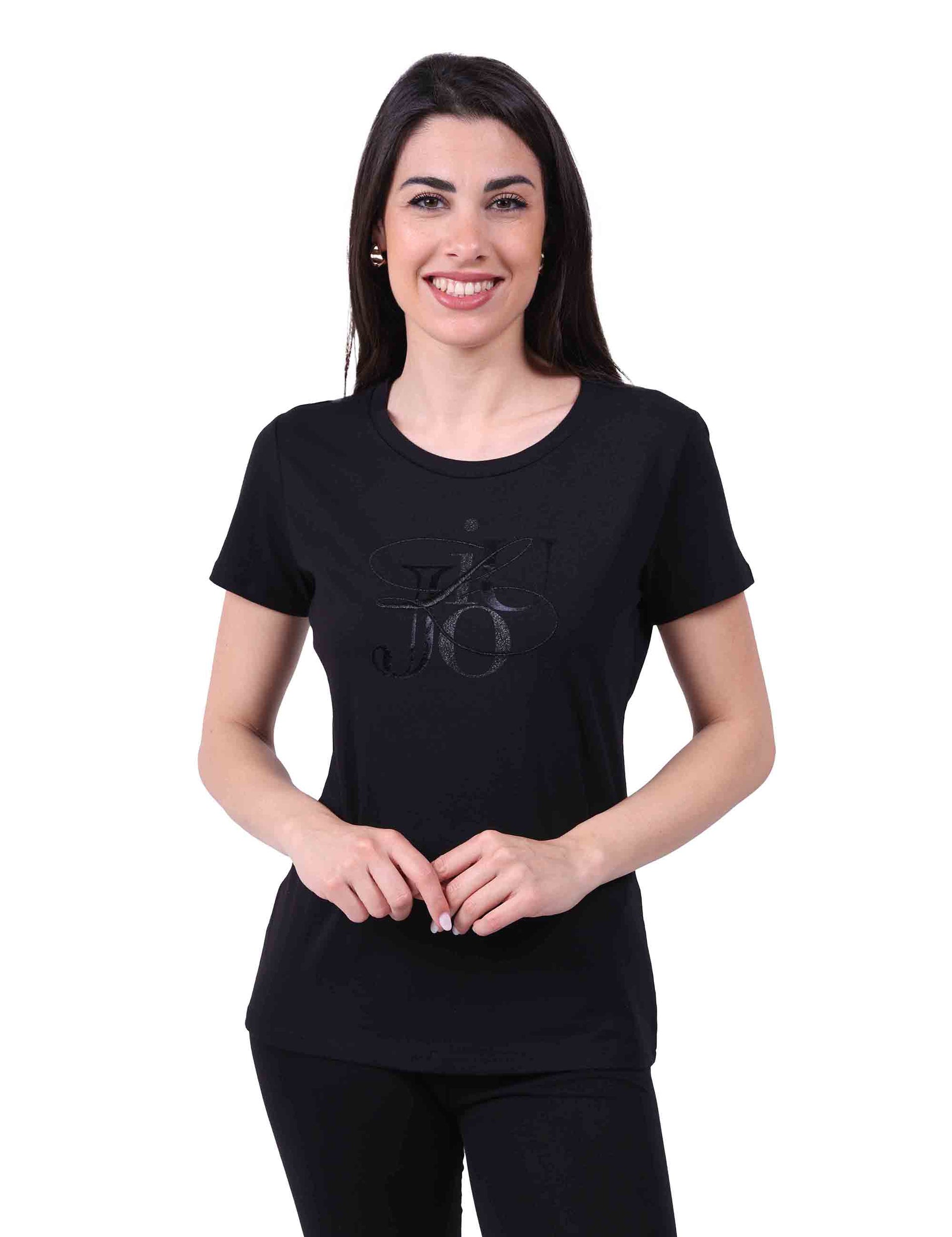 T-shirt con logo in lurex