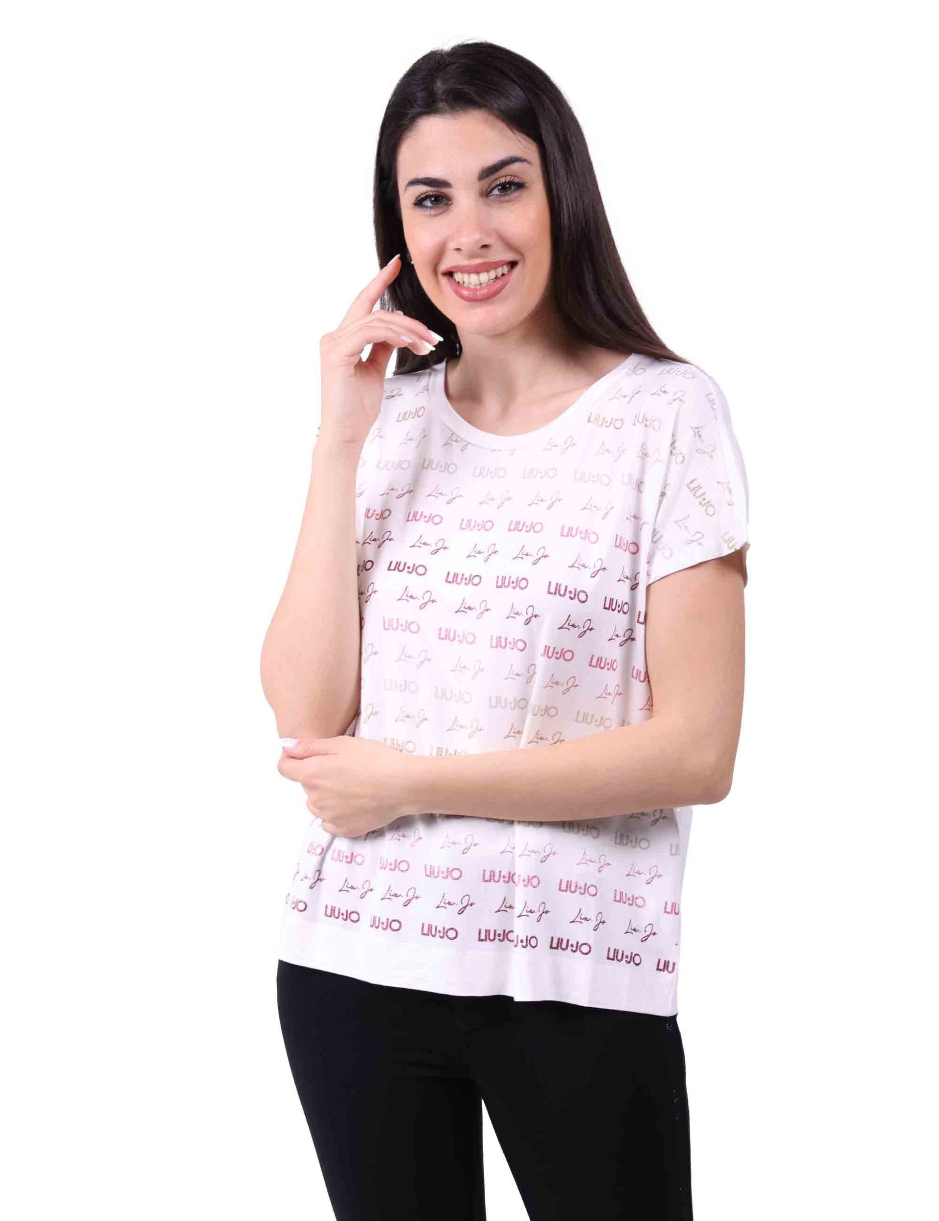 T-shirt donna in tessuto leggero bianco