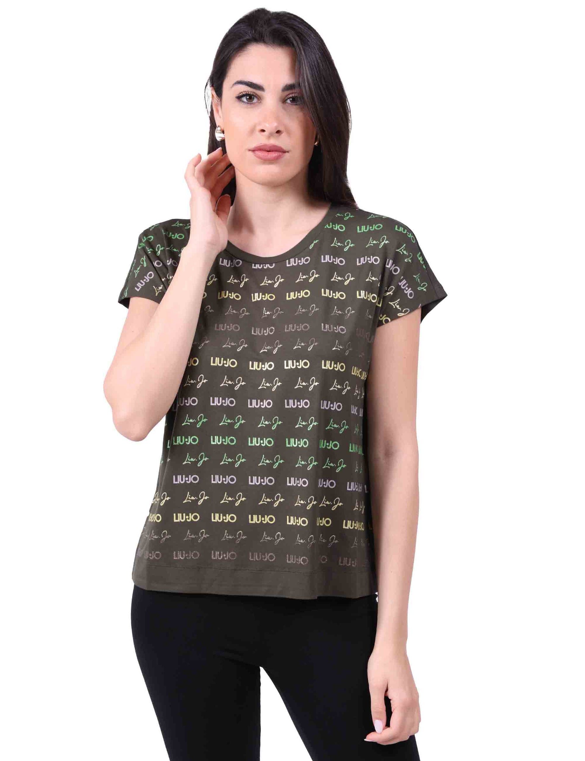 T-shirt donna in tessuto morbido verde