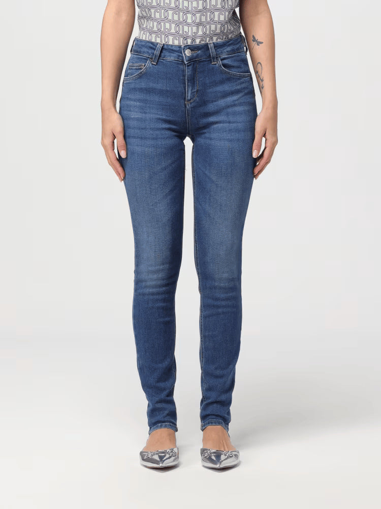 Jeans dona in denim di cotone