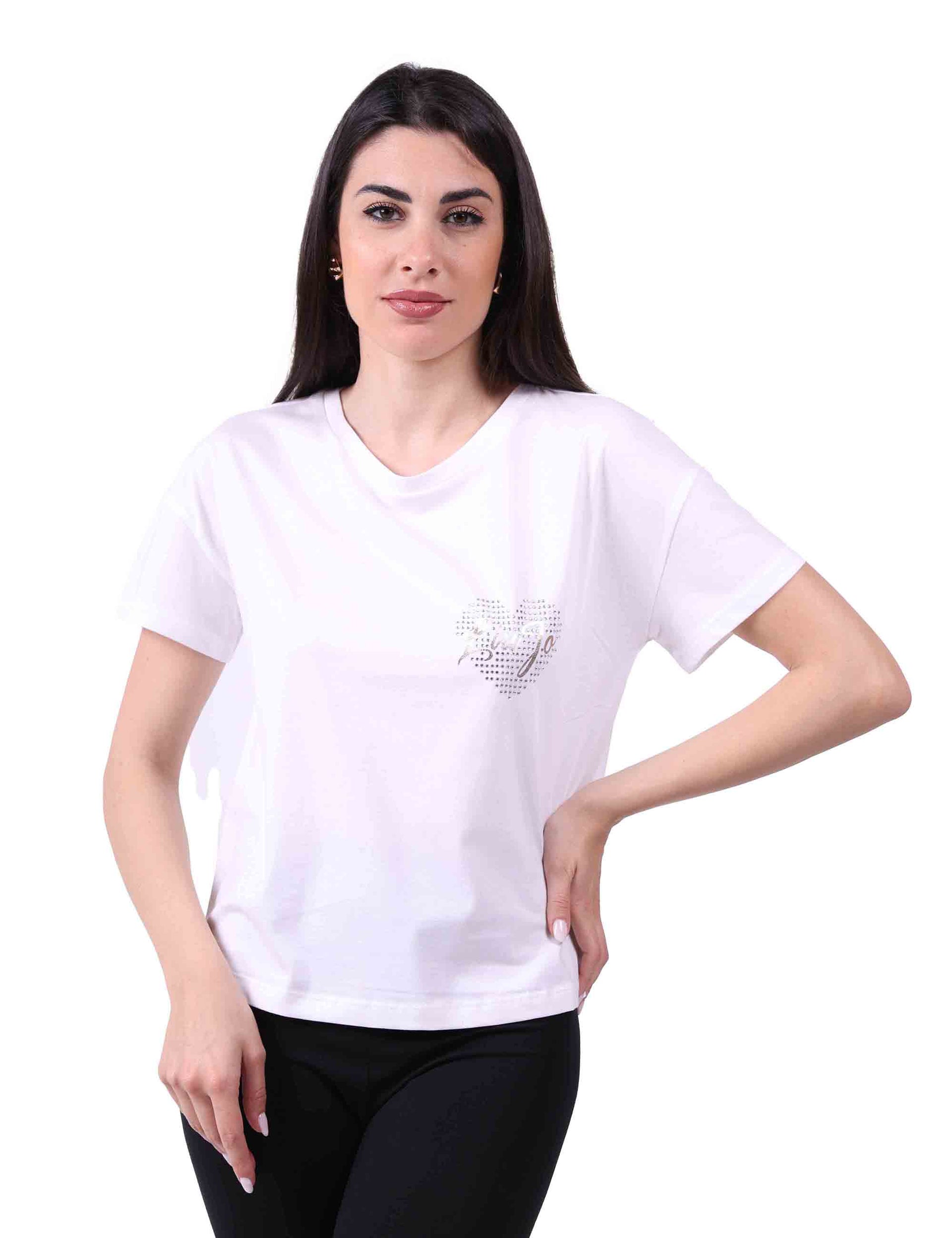 T-shirt donna in cotone bianco