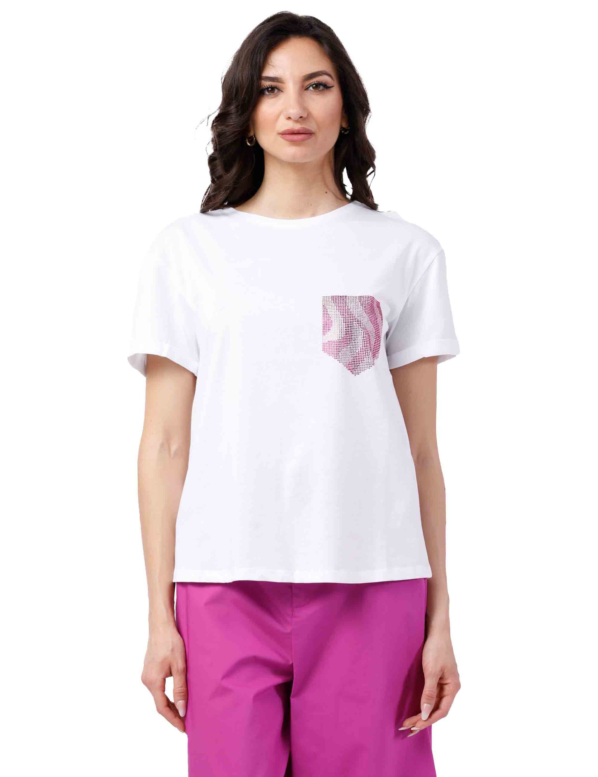 T-shirt donna in jersey di cotone bianco