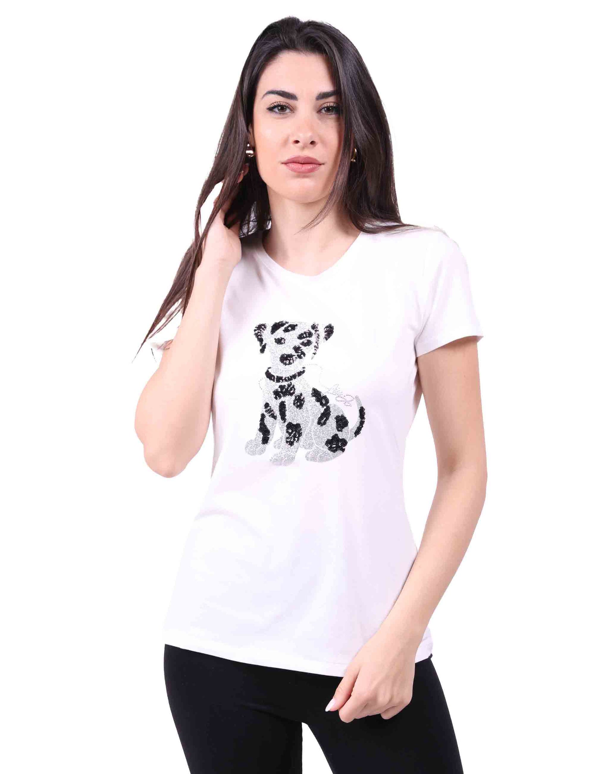 T-shirt donna in cotone bianco