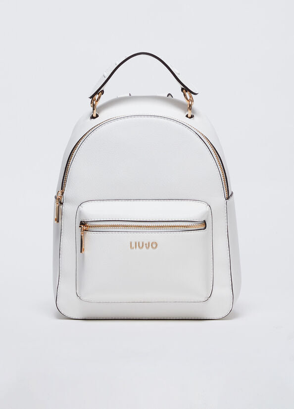 Women's backpacks in white eco-leather