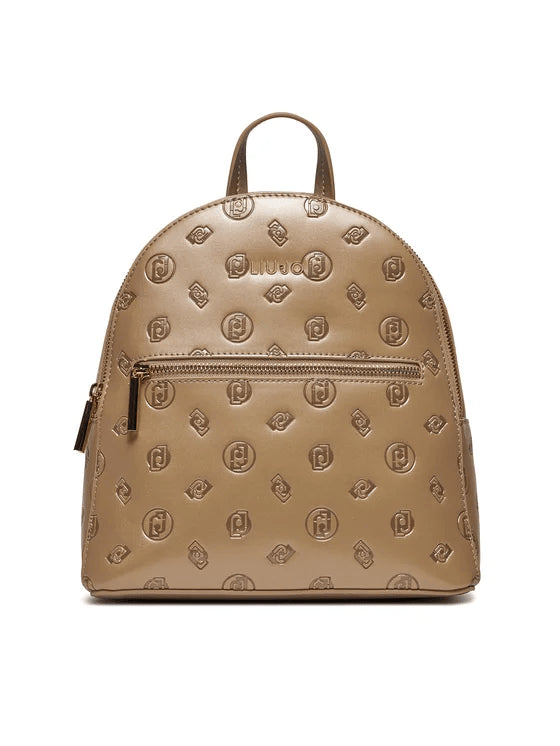 Women's backpacks in gold eco-leather